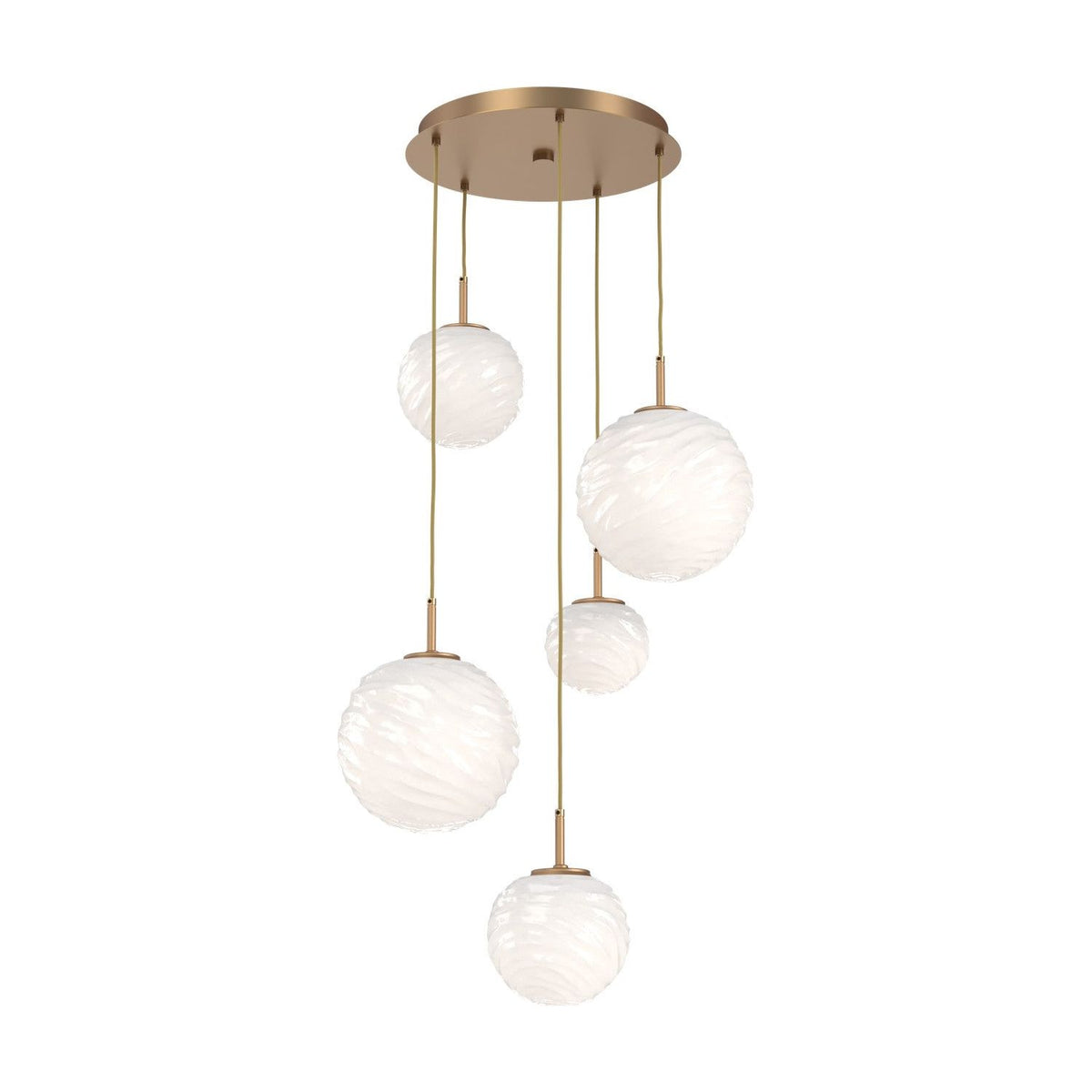 Hammerton Studio - CHB0092-05-NB-WL-C01-L3 - LED Chandelier - Gaia - Novel Brass