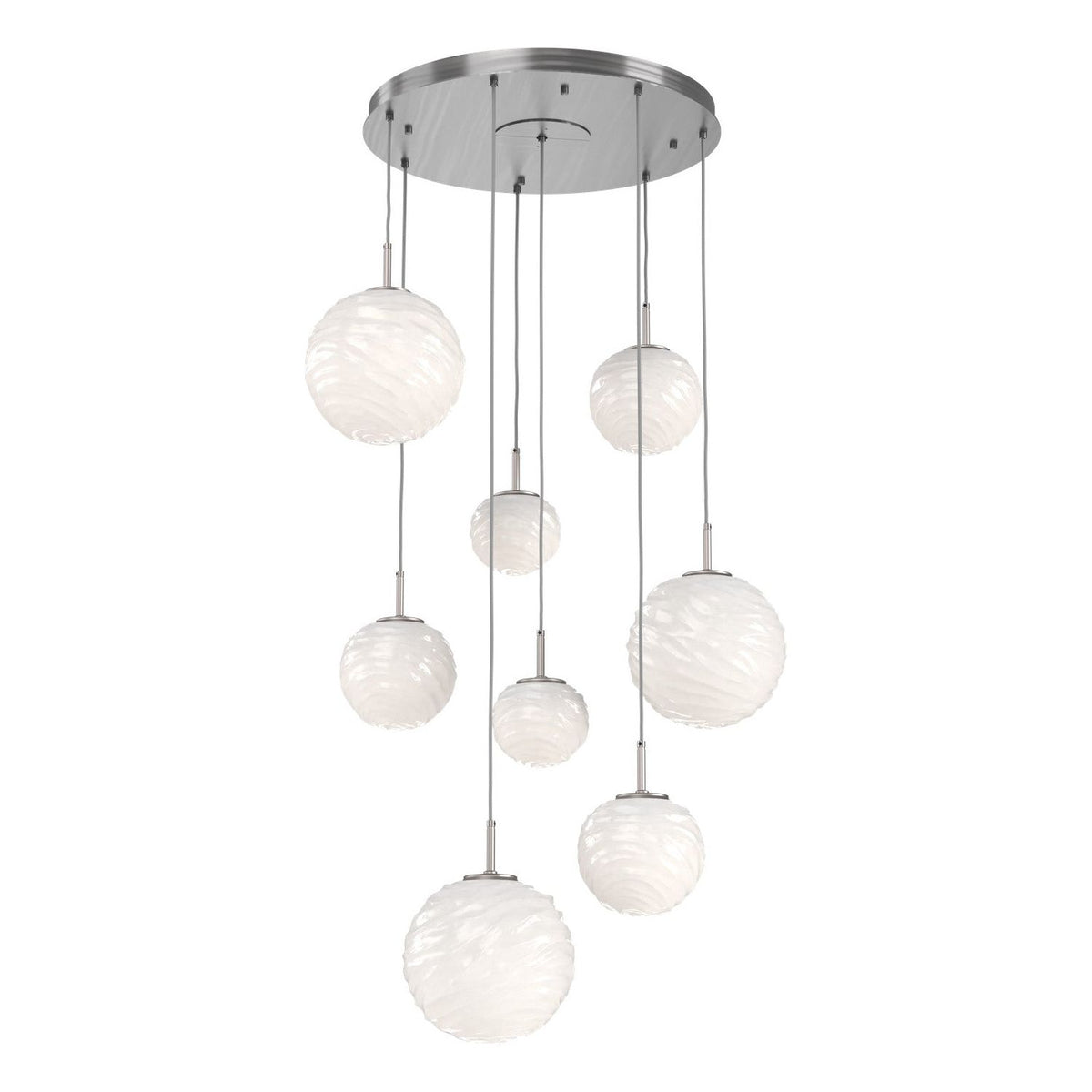 Hammerton Studio - CHB0092-08-SN-WL-C01-L3 - LED Chandelier - Gaia - Satin Nickel