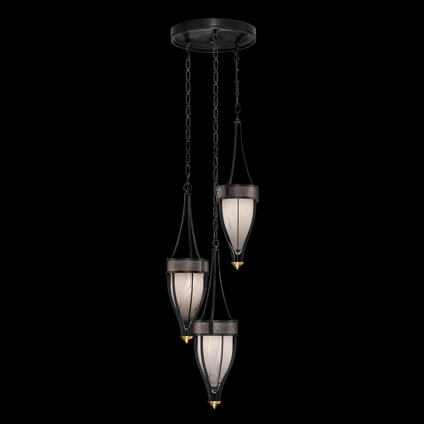 Fine Art - 100044-111 - Three Light Pendant - Mirage - Black