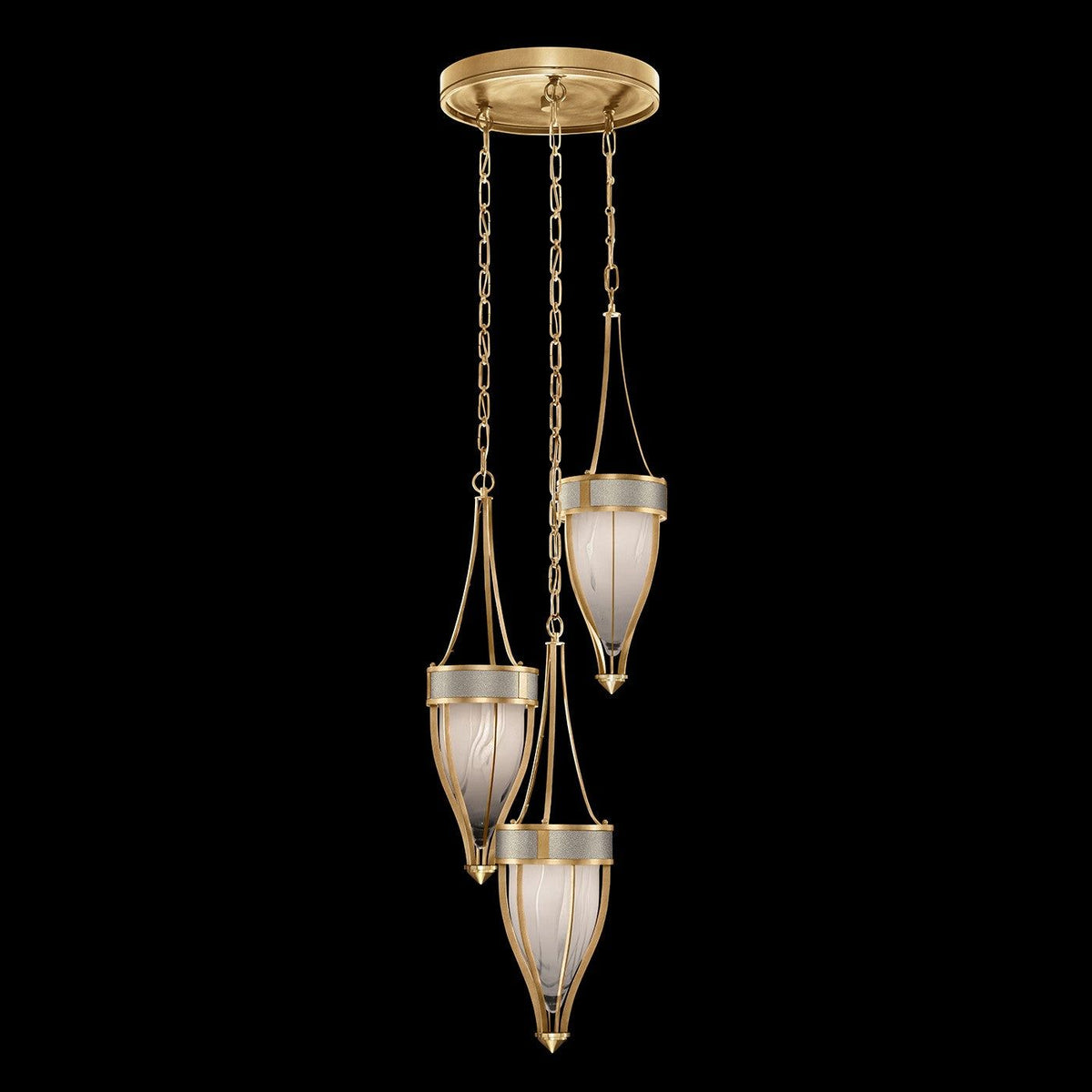 Fine Art - 100044-312 - Three Light Pendant - Mirage - Gold