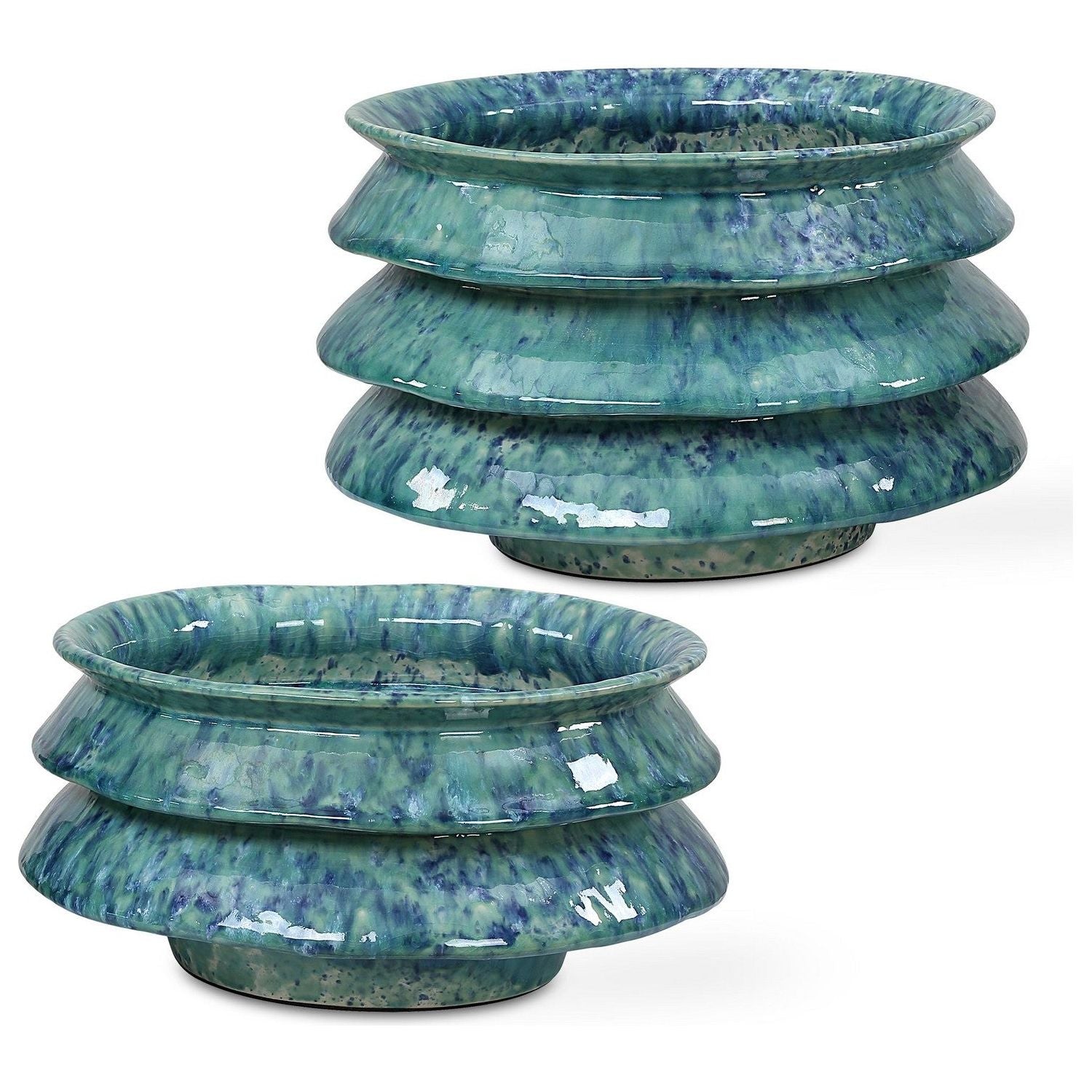 Uttermost - 18147 - Bowls Set/2 - ZigZag - Blue And Green