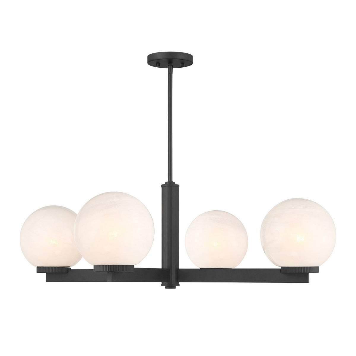 Meridian - M100123MBK - Four Light Chandelier - Matte Black