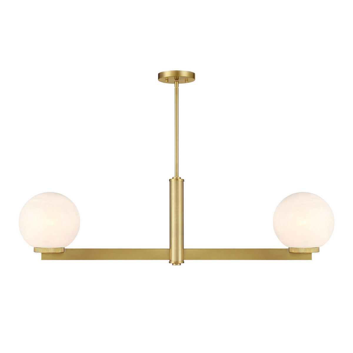 Meridian - M100124NB - Two Light Linear Chandelier - Natural Brass