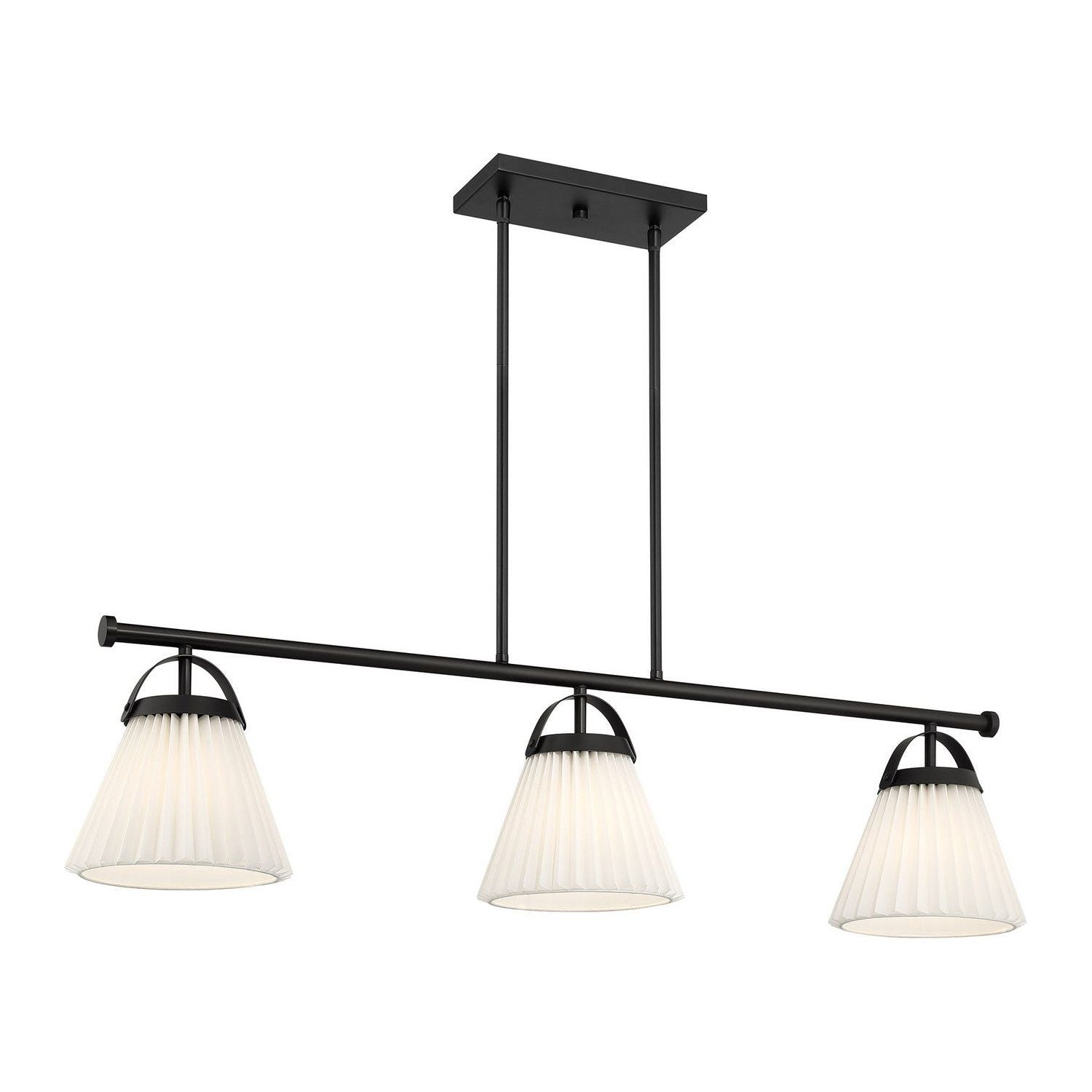 Meridian - M100125MBK - Three Light Linear Chandelier - Matte Black