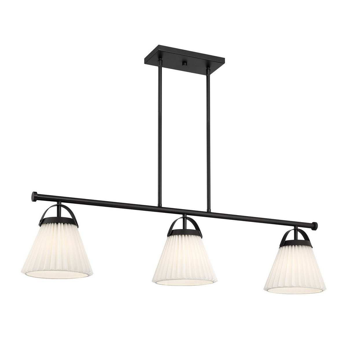 Meridian - M100125MBK - Three Light Linear Chandelier - Matte Black