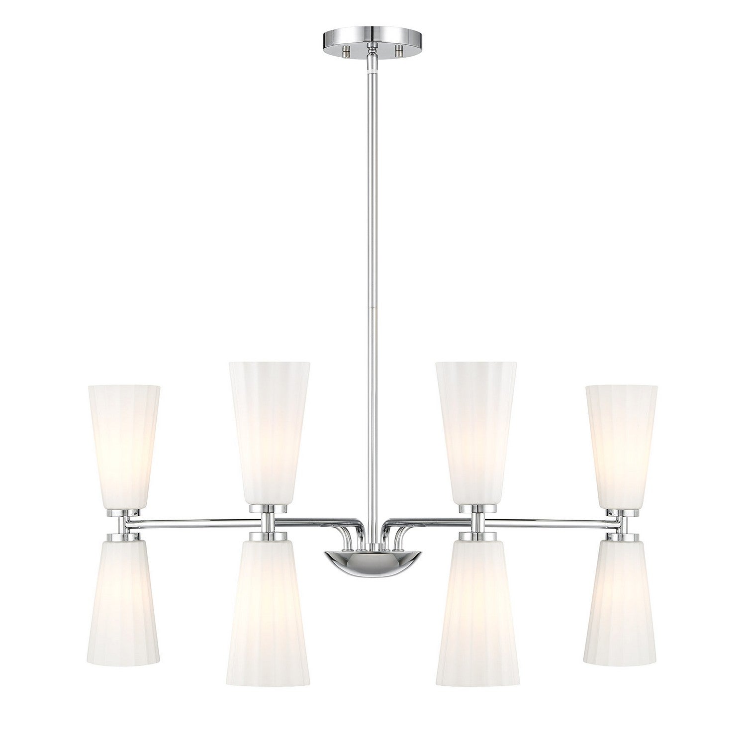 Meridian - M100126CH - Eight Light Chandelier - Chrome