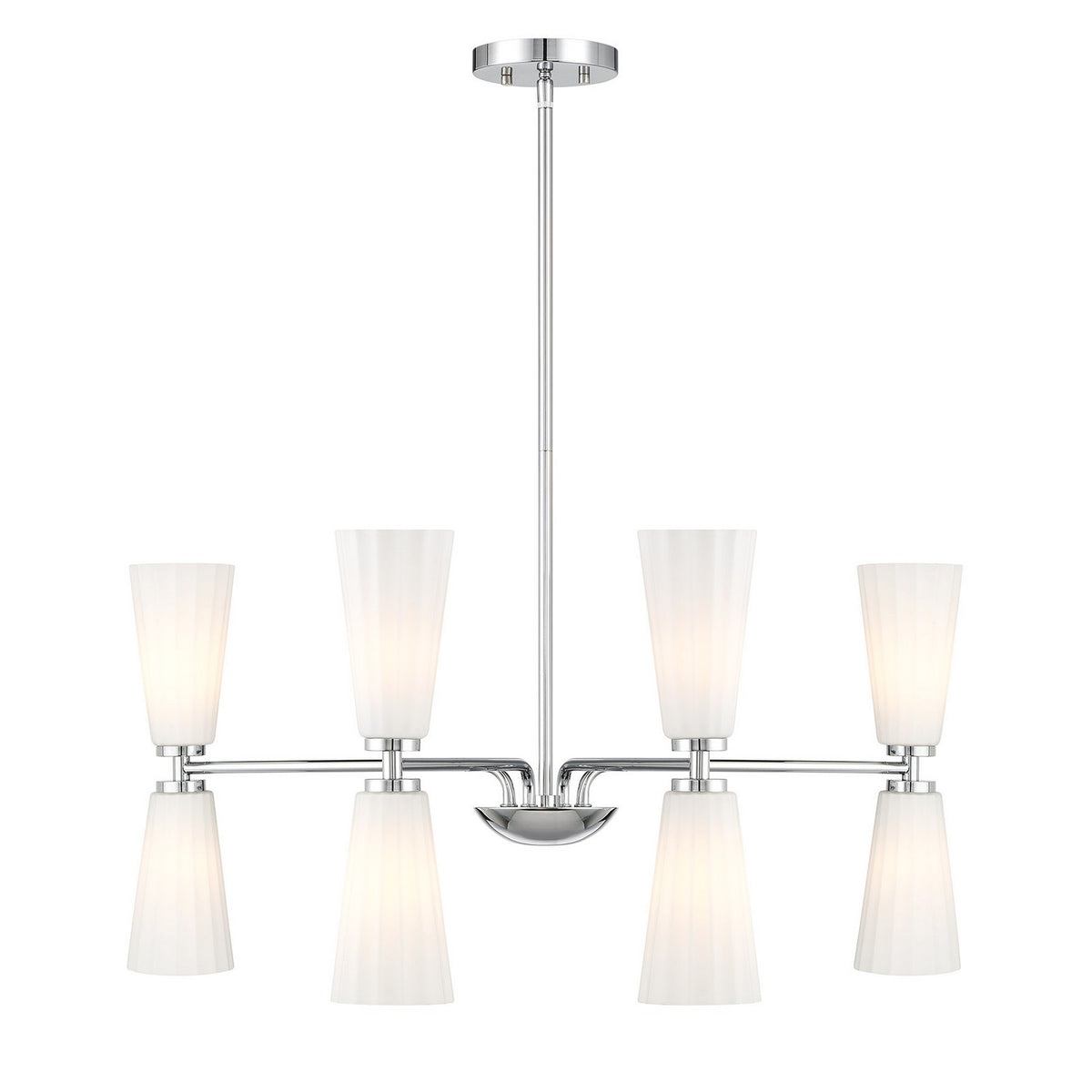 Meridian - M100126CH - Eight Light Chandelier - Chrome