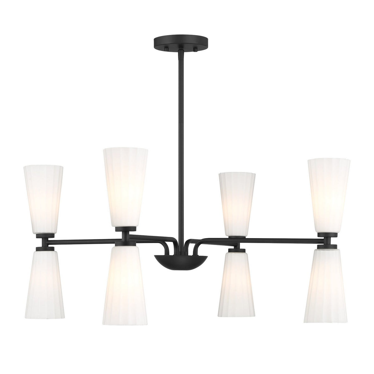 Meridian - M100126MBK - Eight Light Chandelier - Matte Black