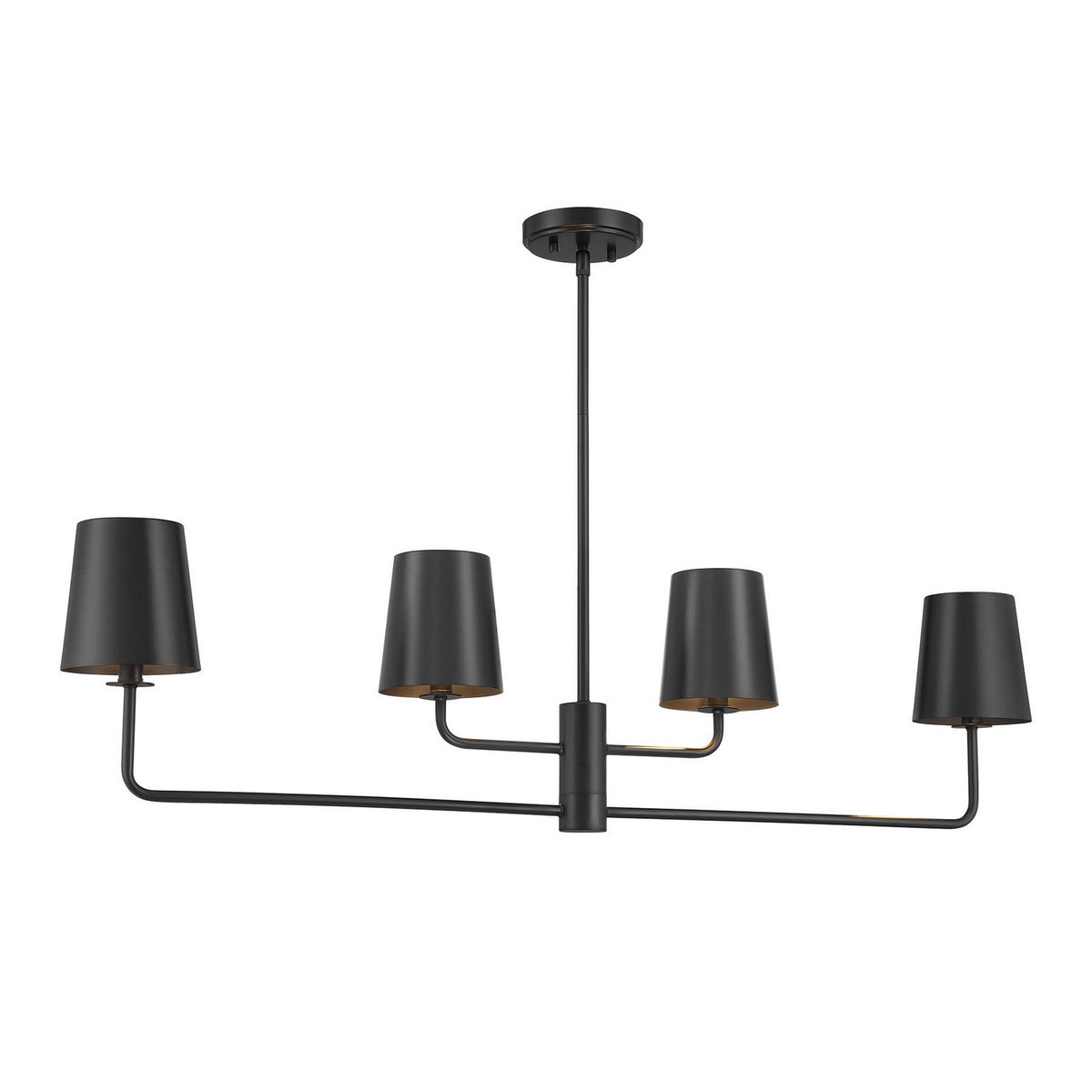 Meridian - M100127MBK - Four Light Linear Chandelier - Matte Black