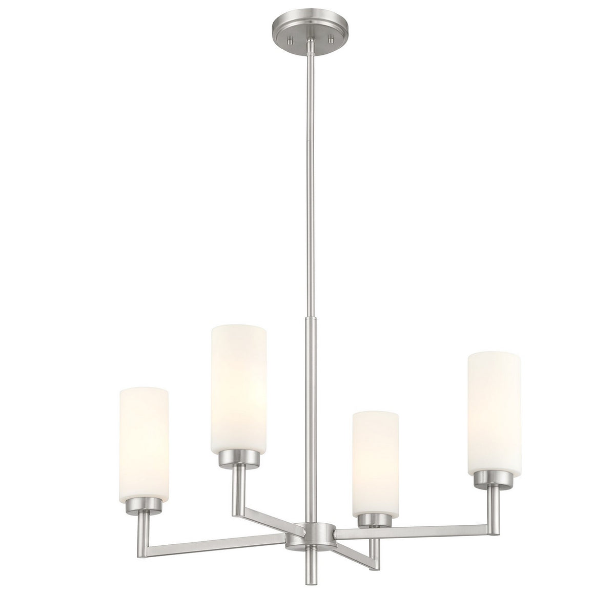 Meridian - M100129BN - Four Light Chandelier - Brushed Nickel