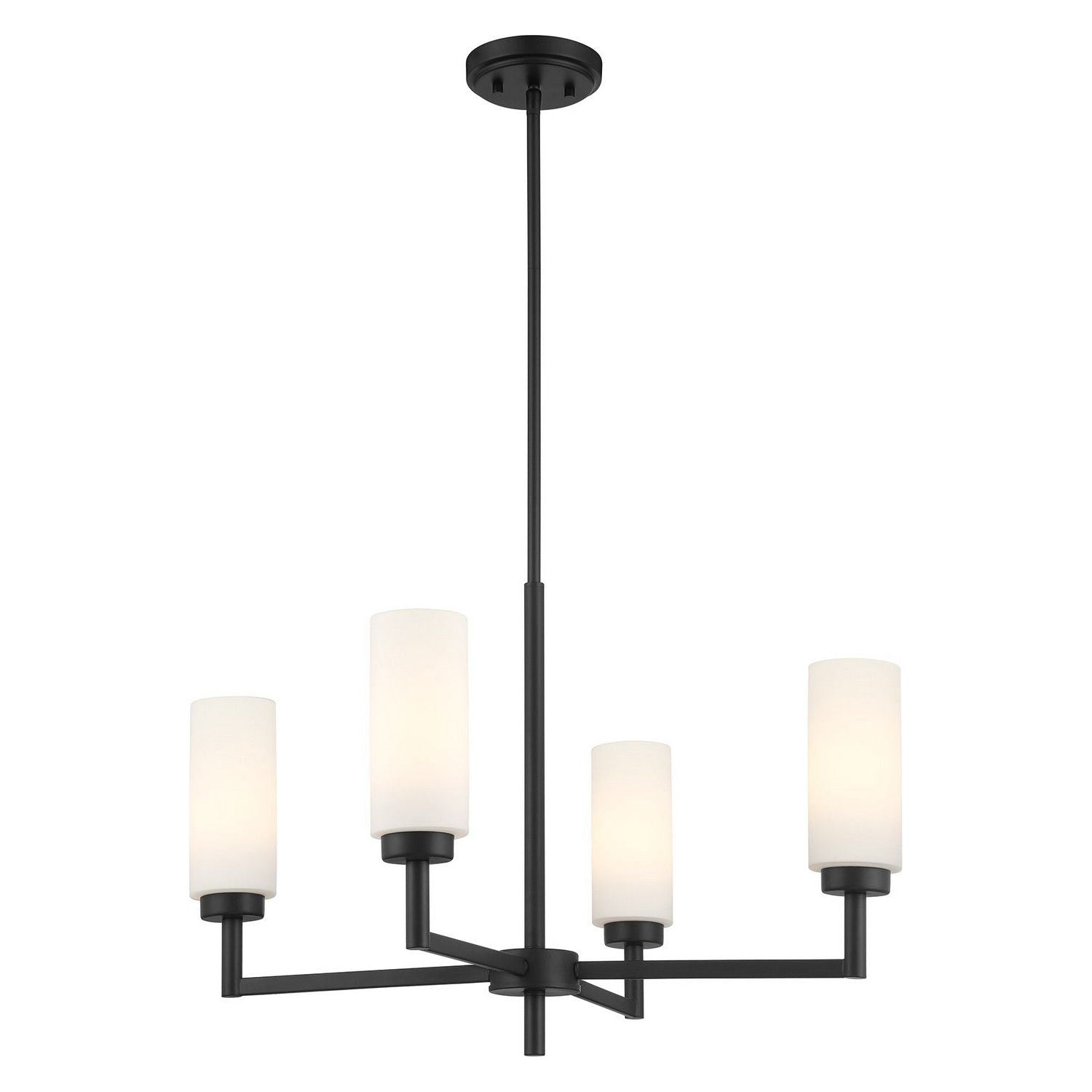 Meridian - M100129MBK - Four Light Chandelier - Matte Black