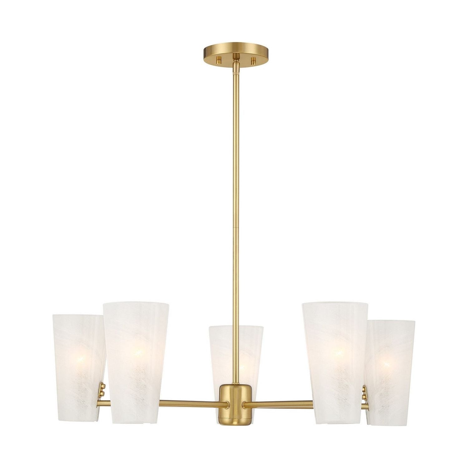 Meridian - M100130NB - Four Light Chandelier - Natural Brass