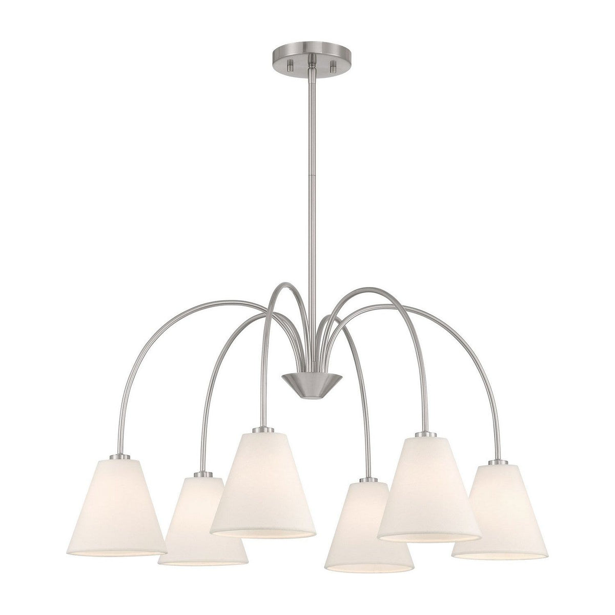 Meridian - M100138BN - Six Light Chandelier - Brushed Nickel