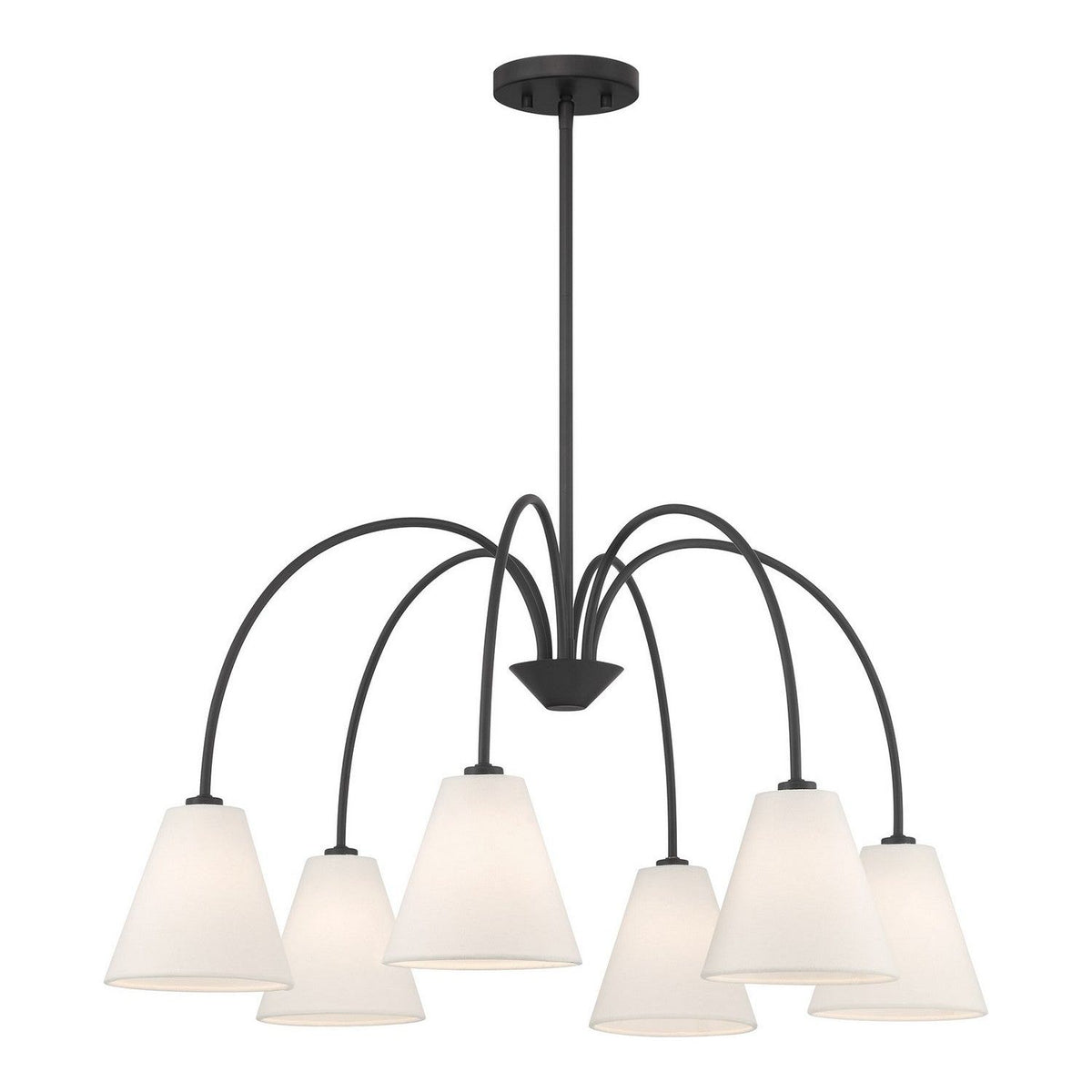 Meridian - M100138MBK - Six Light Chandelier - Matte Black