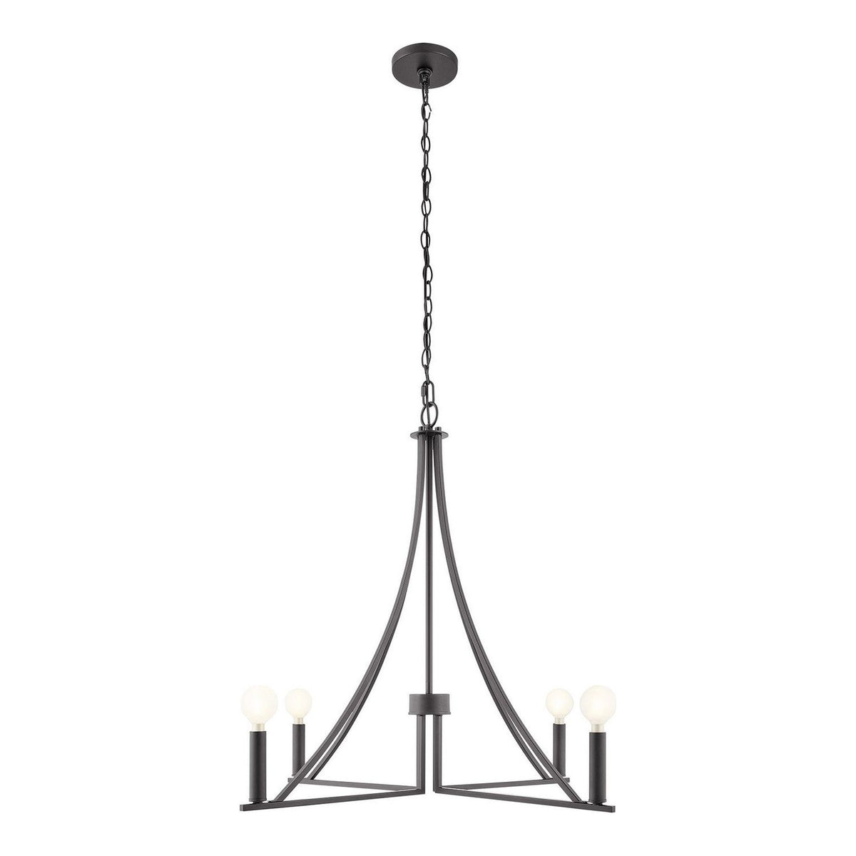 Meridian - M100141MBK - Four Light Chandelier - Matte Black