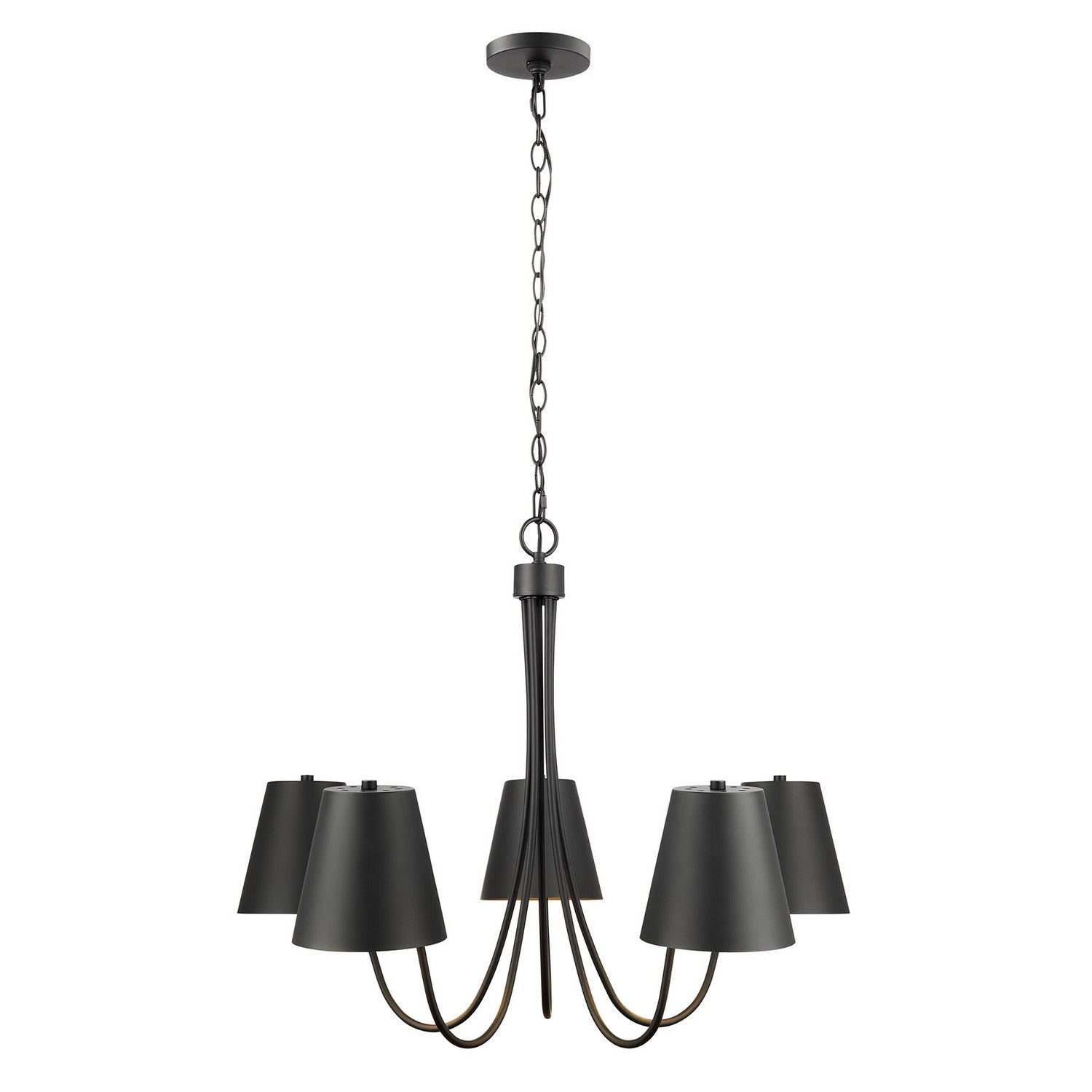 Meridian - M100142MBK - Five Light Chandelier - Matte Black