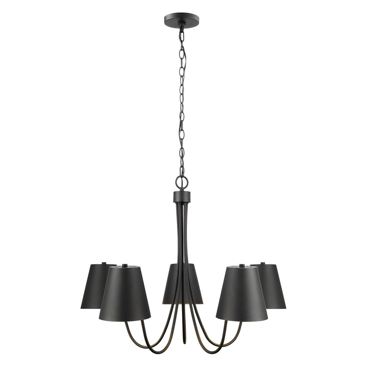 Meridian - M100142MBK - Five Light Chandelier - Matte Black