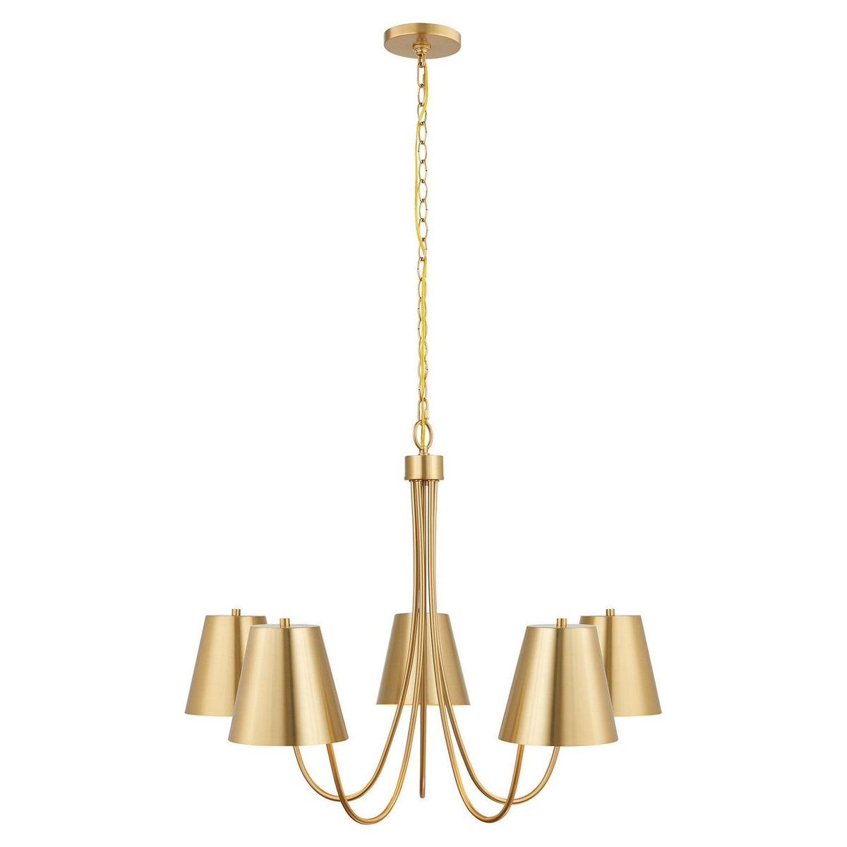 Meridian - M100142NB - Five Light Chandelier - Natural Brass