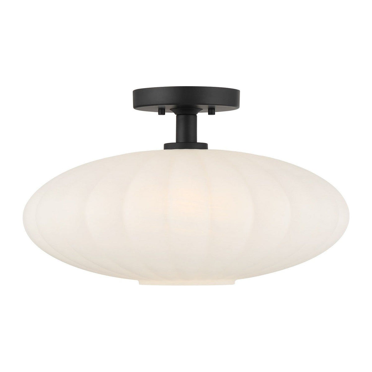 Meridian - M60075MBK - One Light Semi-Flush Mount - Matte Black