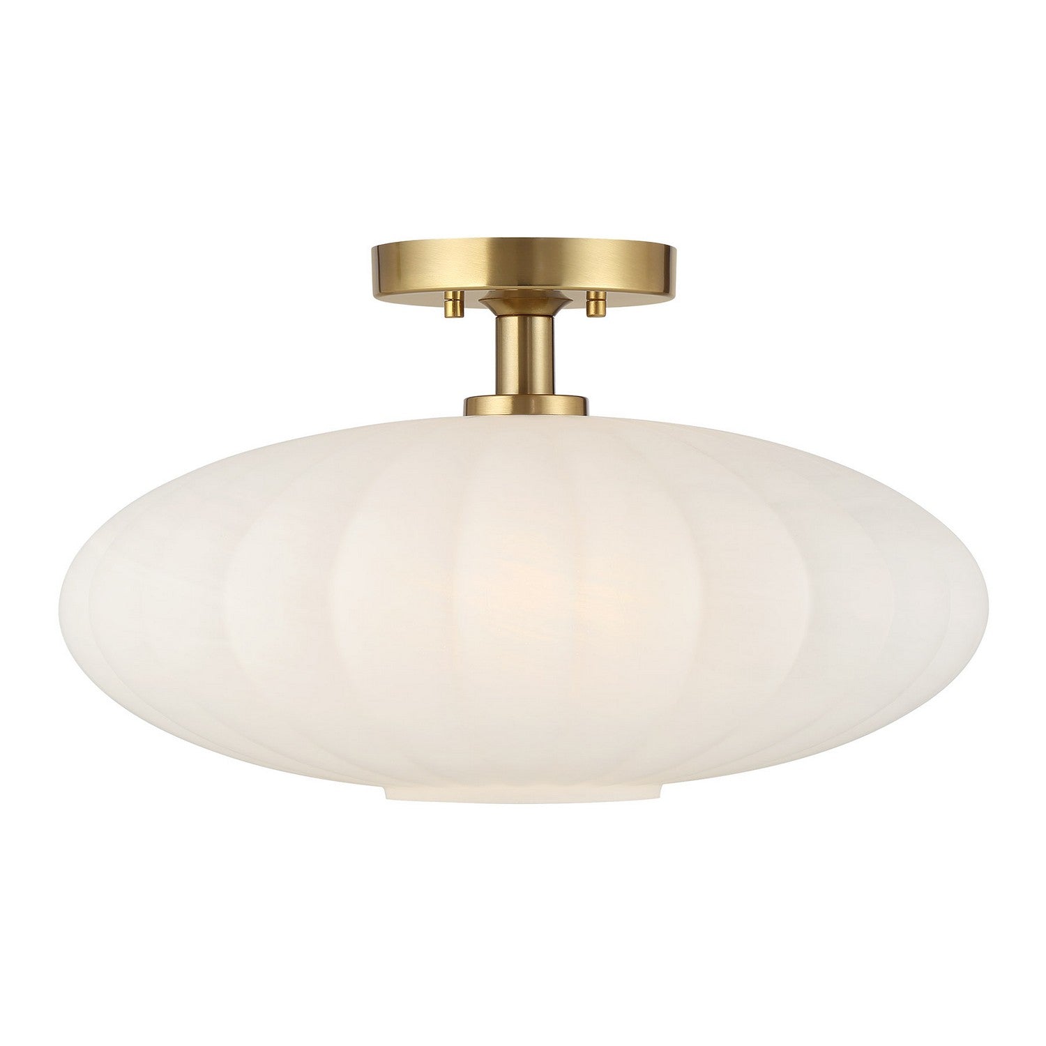 Meridian - M60075NB - One Light Semi-Flush Mount - Natural Brass