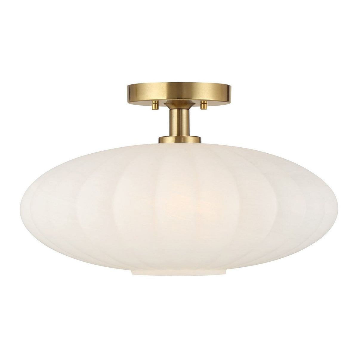 Meridian - M60075NB - One Light Semi-Flush Mount - Natural Brass