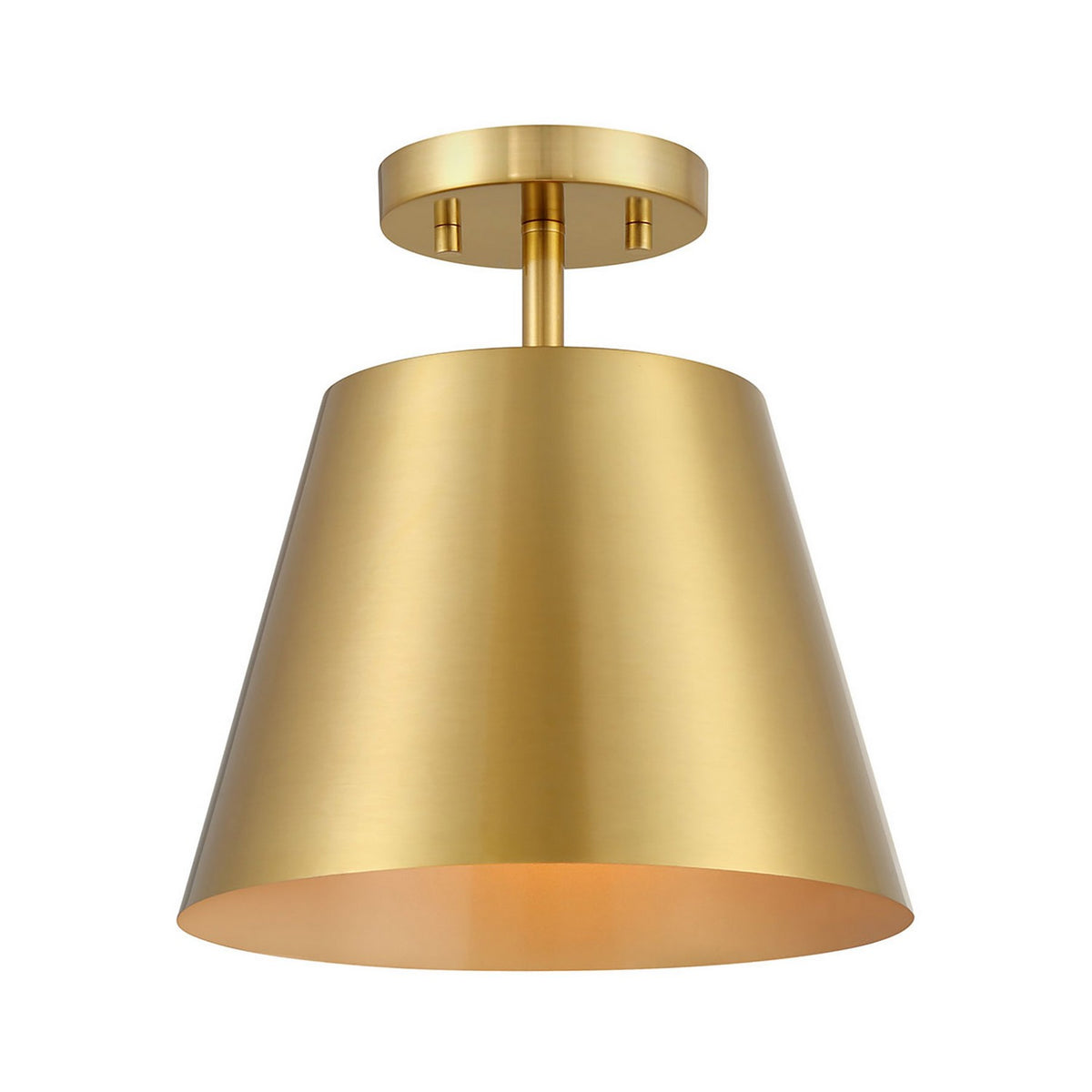 Meridian - M60076NB - One Light Semi-Flush Mount - Natural Brass