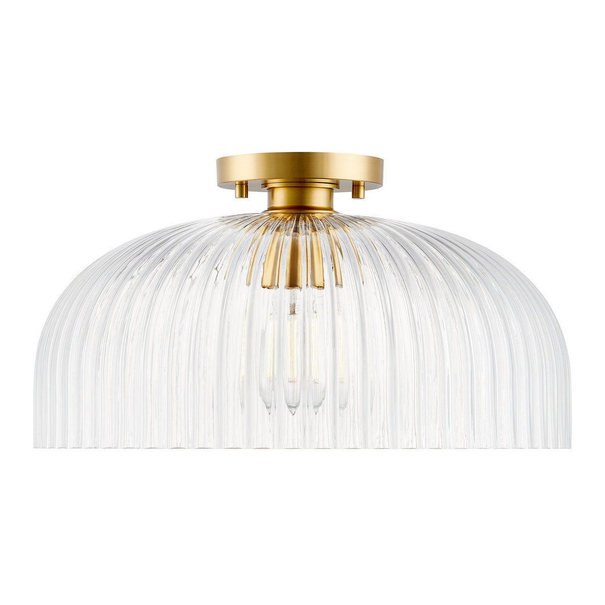 Meridian - M60080NB - One Light Semi-Flush Mount - Natural Brass