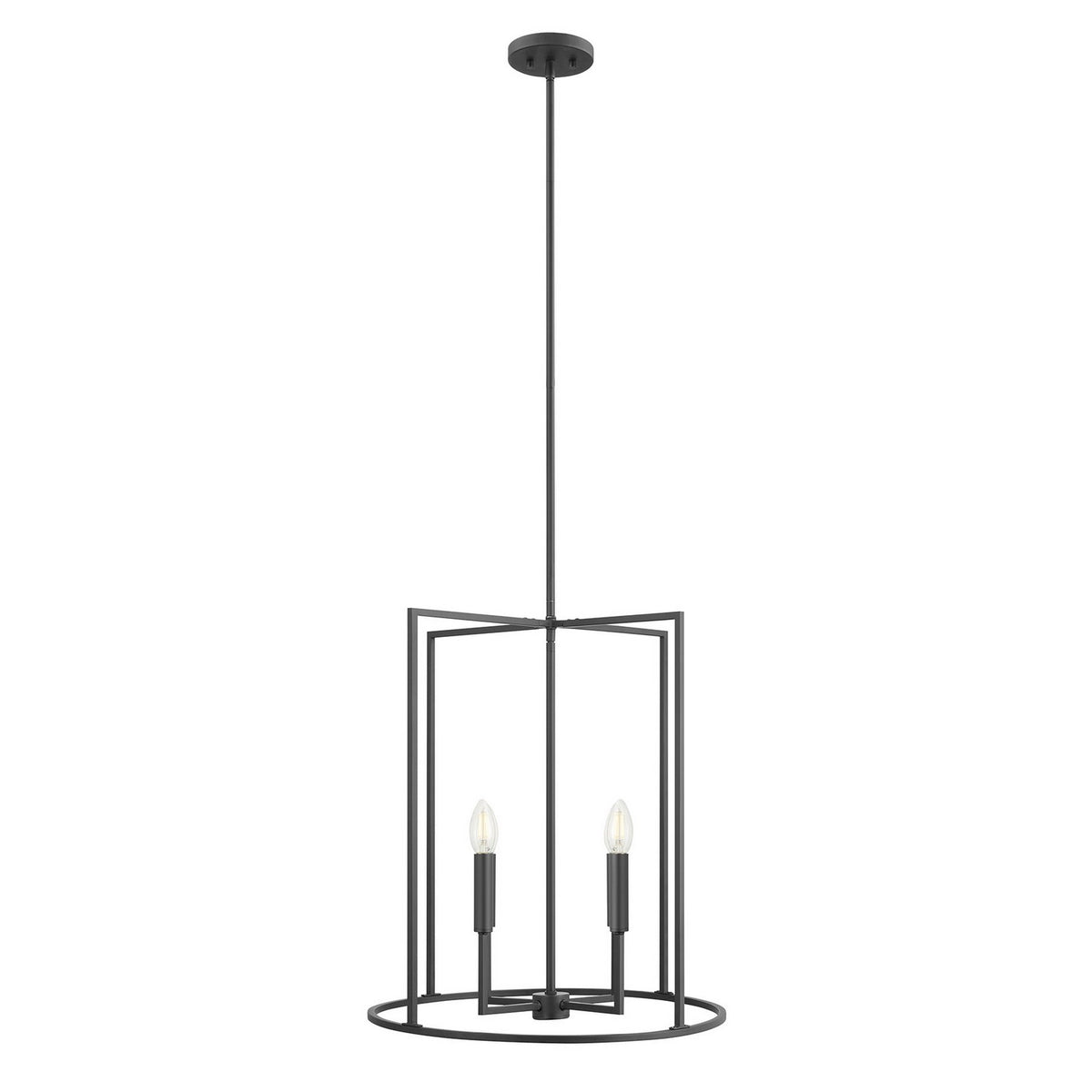 Meridian - M7044MBK - Four Light Pendant - Matte Black