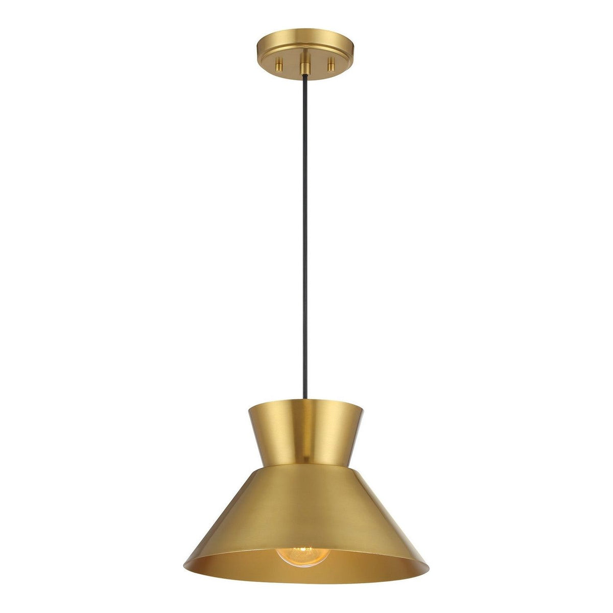 Meridian - M7049NB - One Light Pendant - Natural Brass