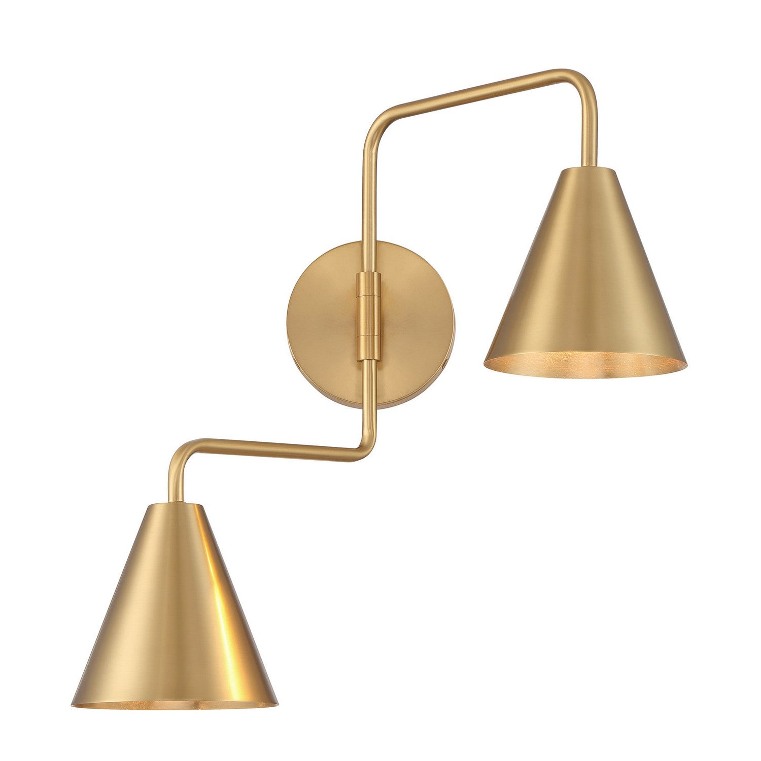 Meridian - M90111NB - Two Light Wall Sconce - Natural Brass