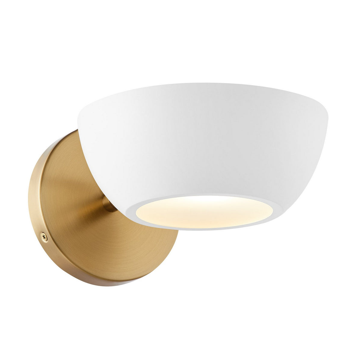 Meridian - M90113WHNB - One Light Wall Sconce - White and Natural Brass