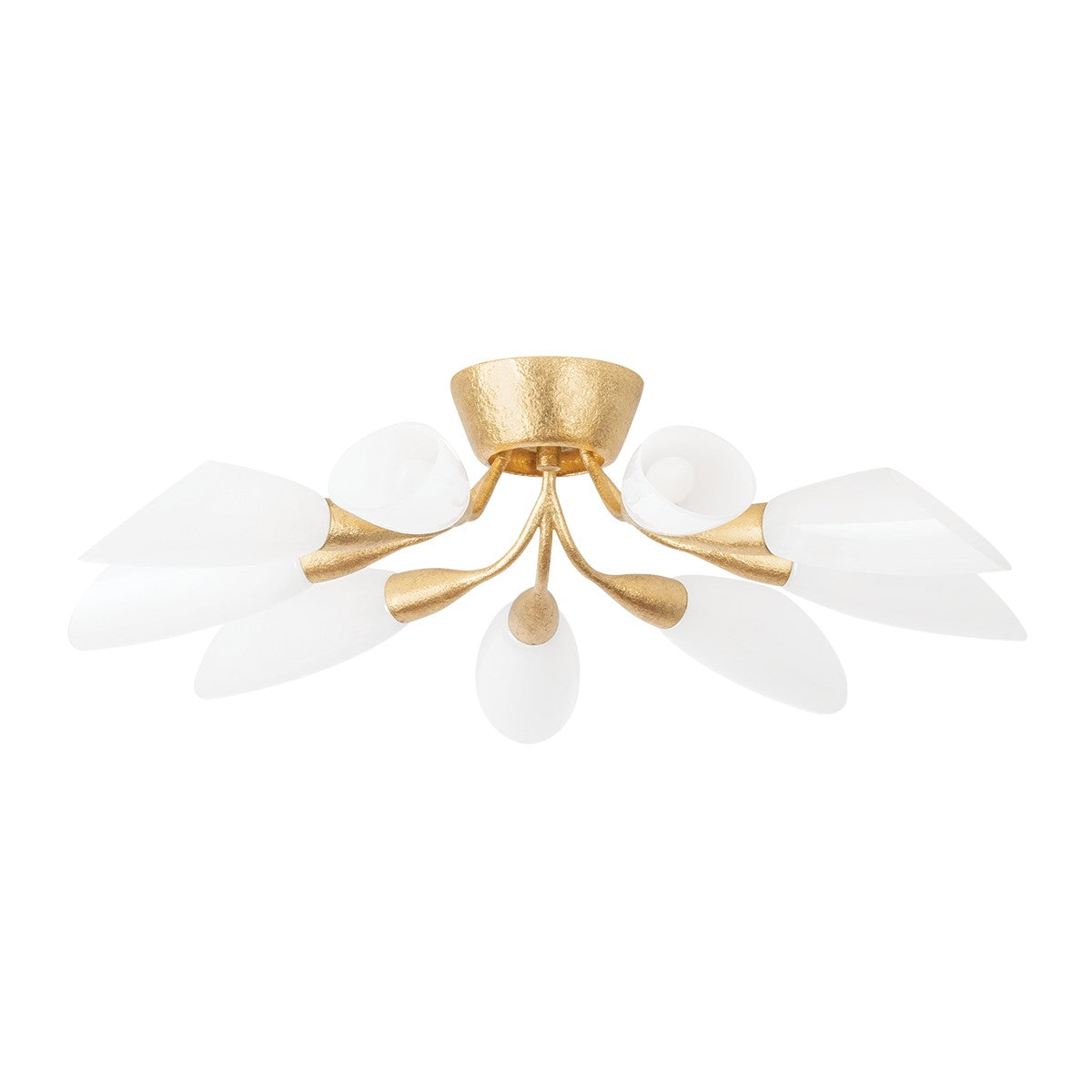 Hudson Valley - 3031-VGL - Nine Light Semi Flush Mount - Enfield - Vintage Gold Leaf