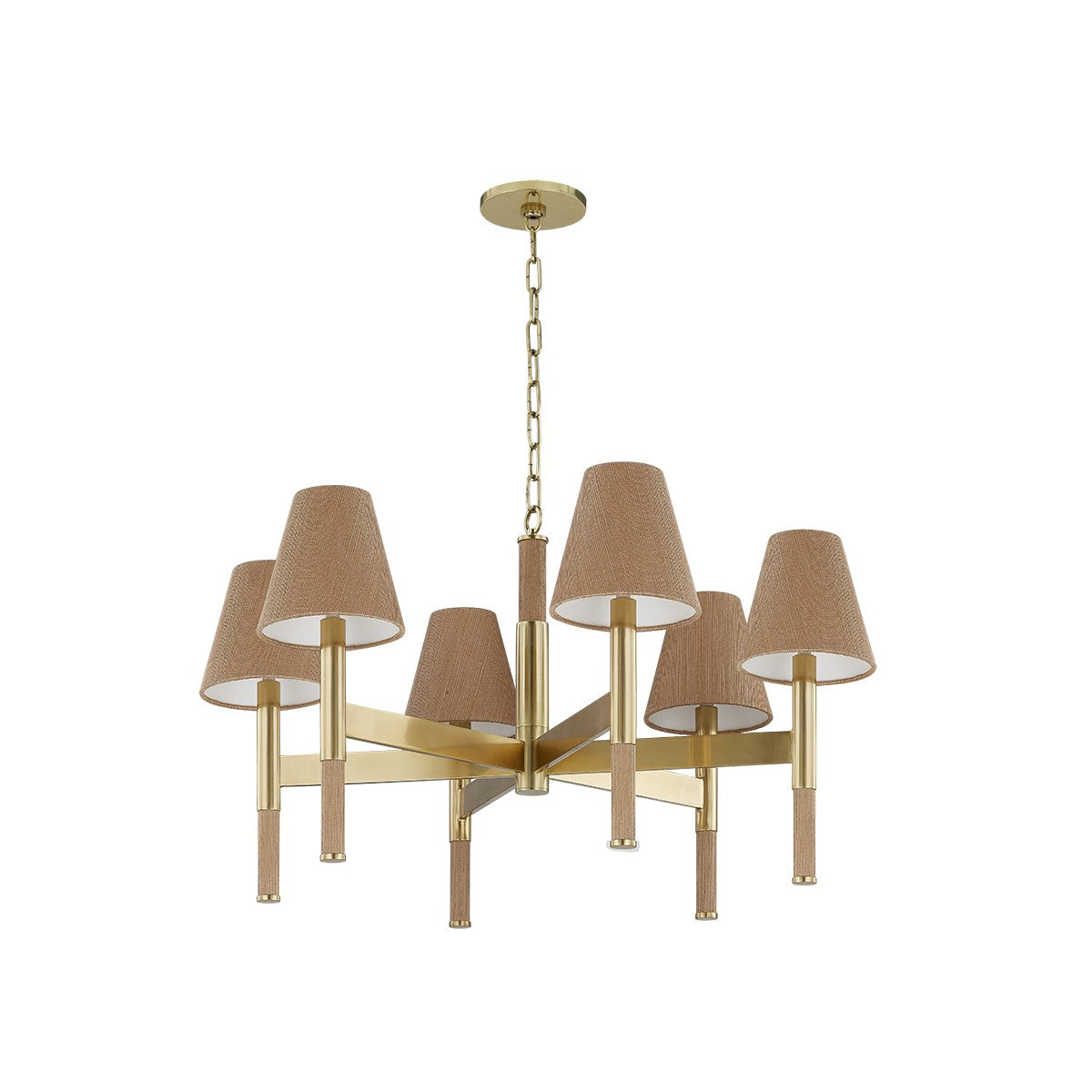 Hudson Valley - 3448-AGB - Nine Light Chandelier - Lindenwood - Aged Brass