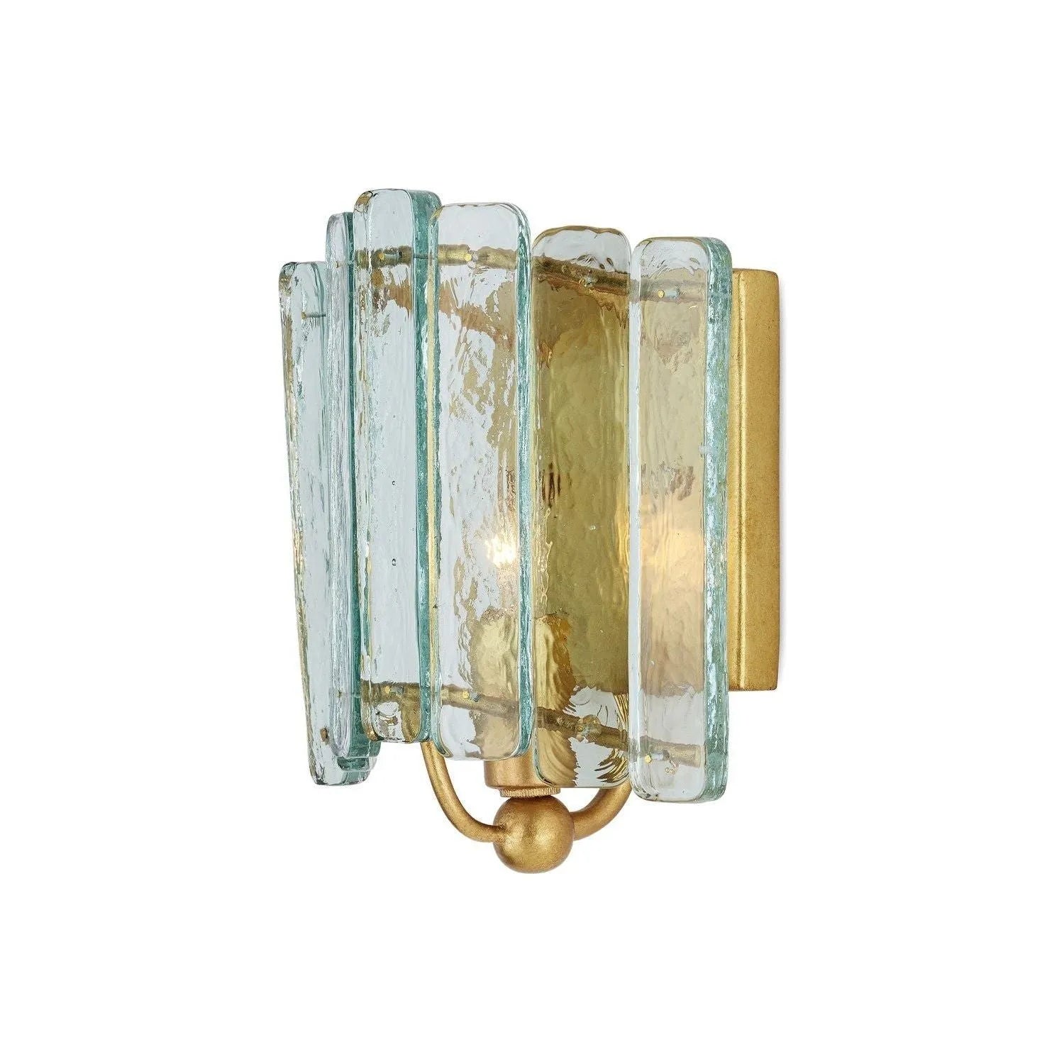 Currey and Company - 5000-0271 - One Light Wall Sconce - Duvernell - Contemporary Gold Leaf / Clear