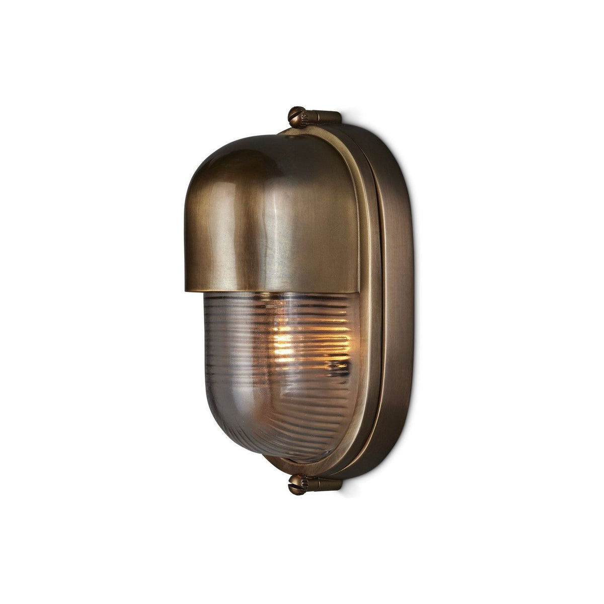 Currey and Company - 5500-0049 - One Light Outdoor Wall Sconce - Maritime - Antique Brass / Clear