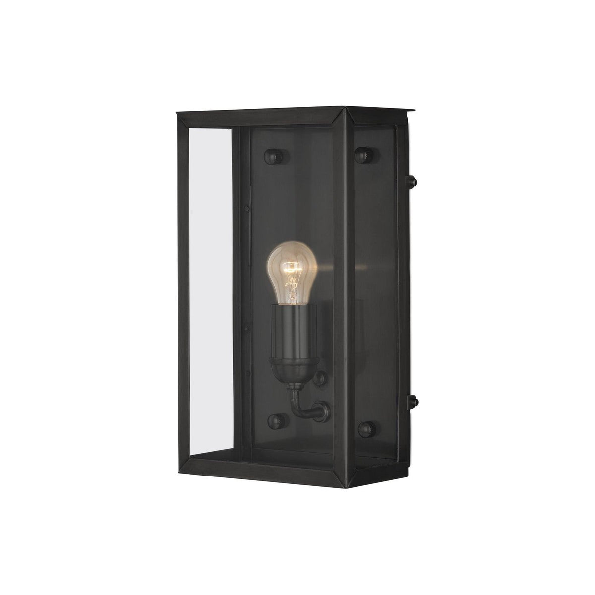 Currey and Company - 5500-0053 - One Light Outdoor Wall Sconce - Royster - Matte Black / Clear