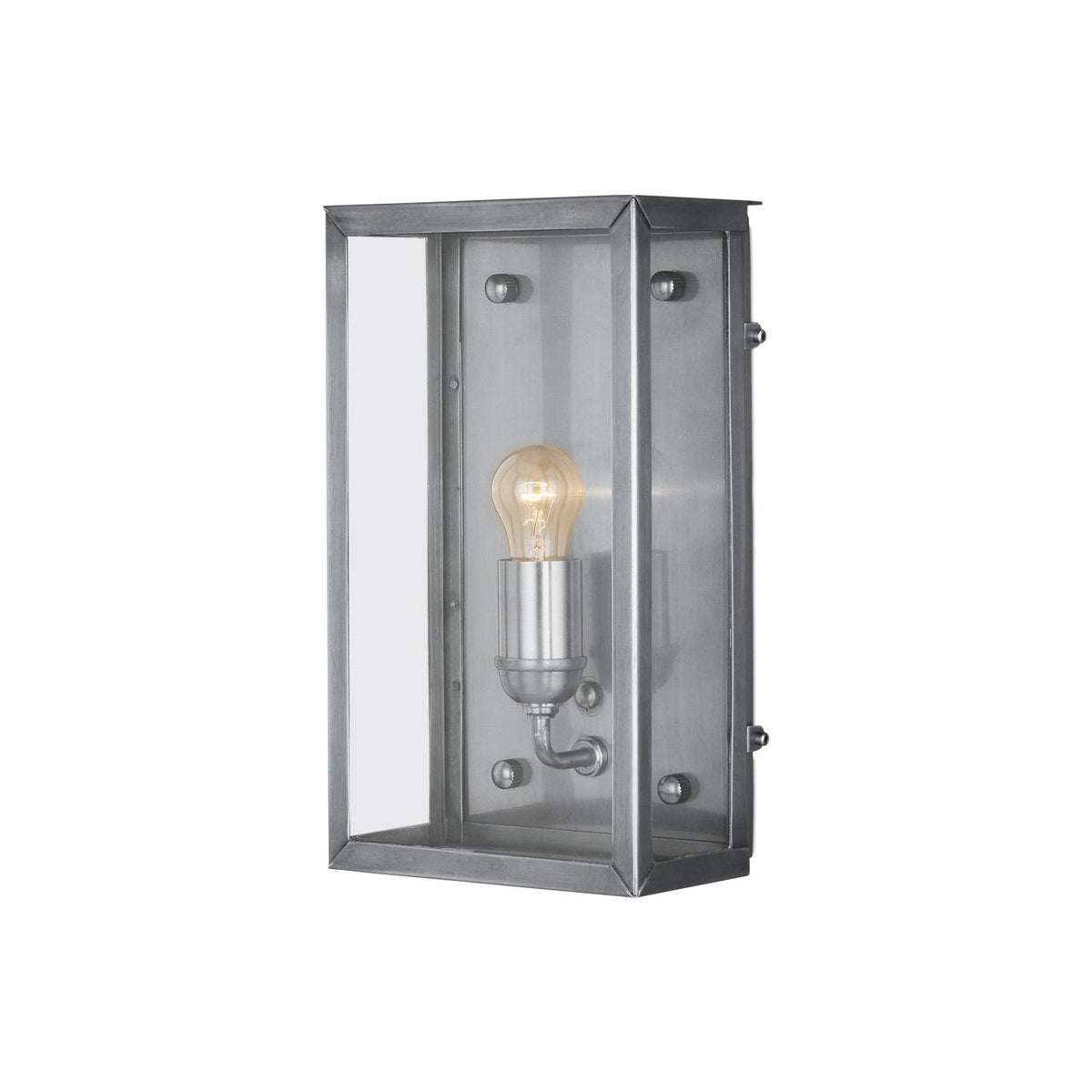 Currey and Company - 5500-0054 - One Light Outdoor Wall Sconce - Royster - Antique Silver / Clear