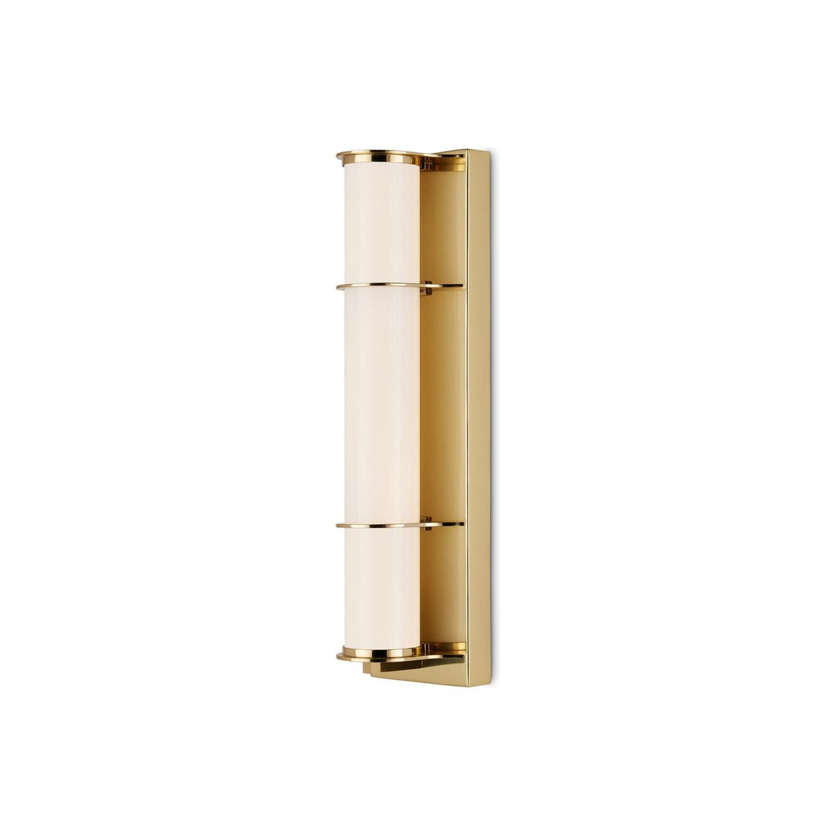 Currey and Company - 5800-0061 - One Light Bath Wall Sconce - Blaine - Polished Brass / White