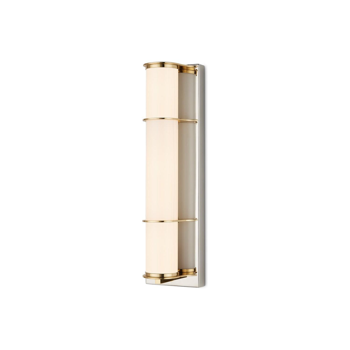 Currey and Company - 5800-0062 - One Light Bath Wall Sconce - Blaine - Polished Nickel / Polished Brass / White