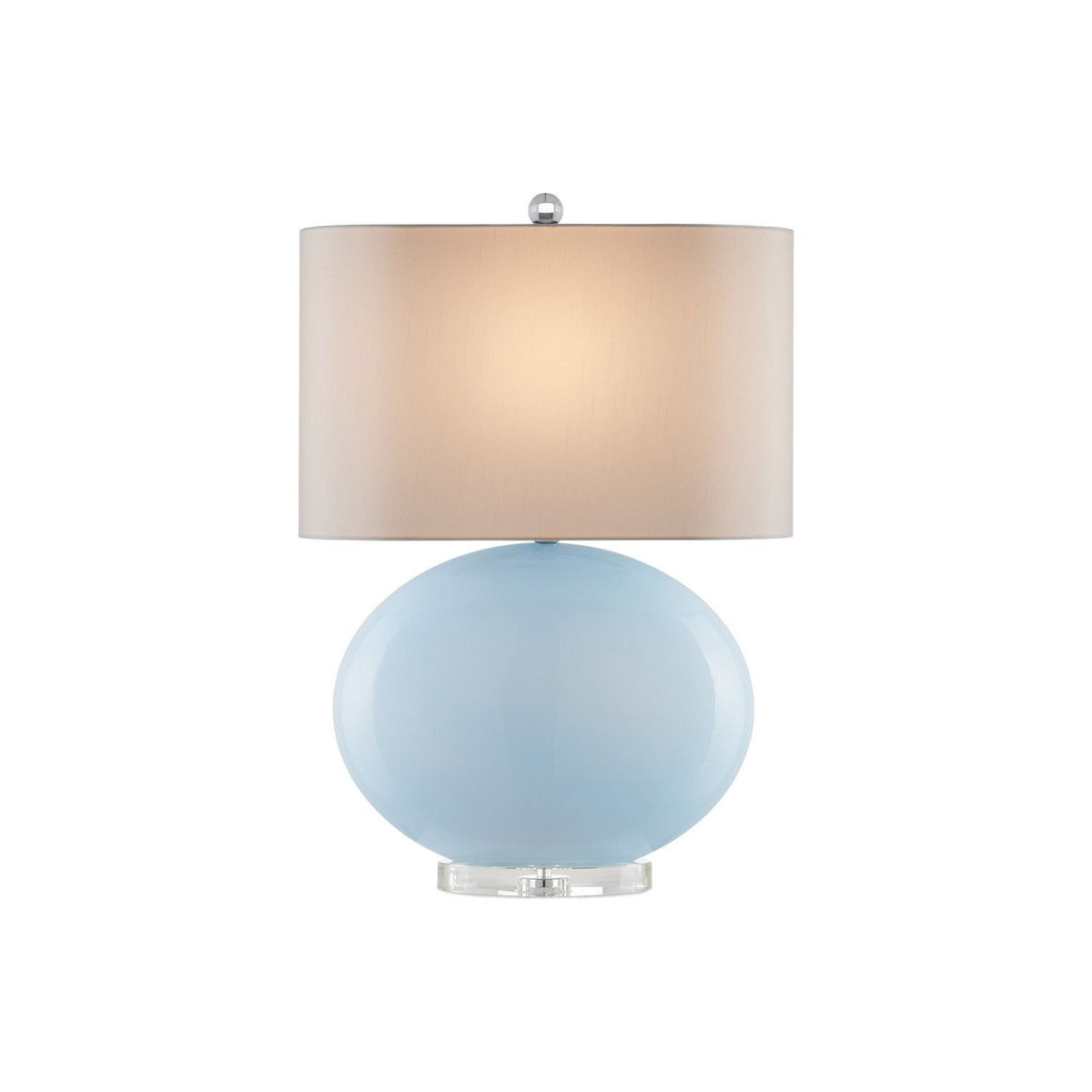 Currey and Company - 6000-0977 - One Light Table Lamp - Laconia - Light Blue / Clear / Polished Nickel