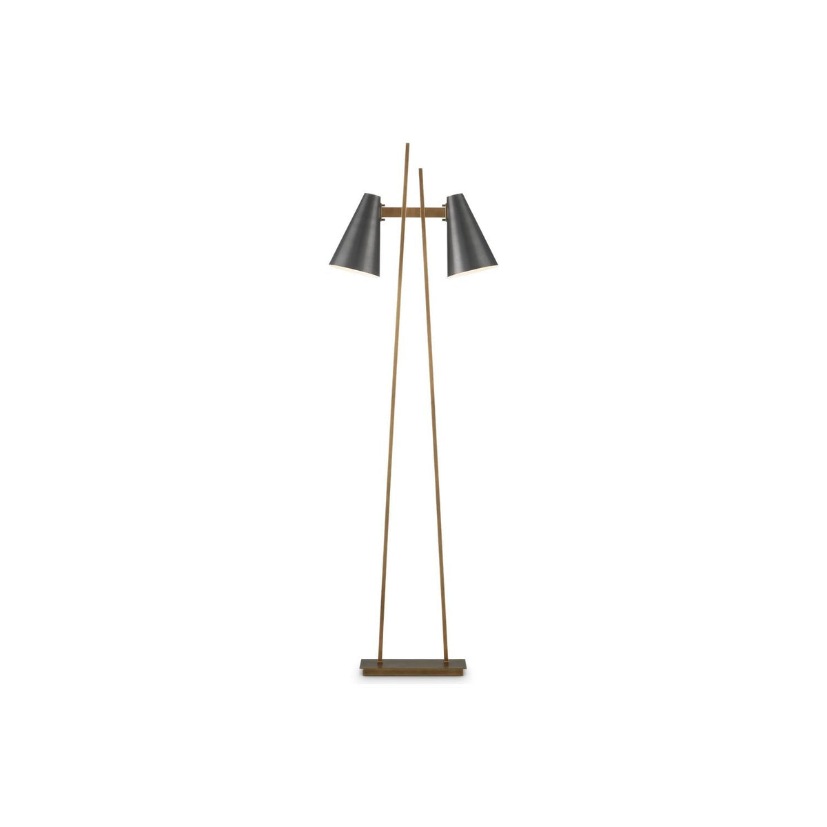 Currey and Company - 8000-0163 - LED Floor Lamp - Duet - Oil Rubbed Bronze / Antique Brass