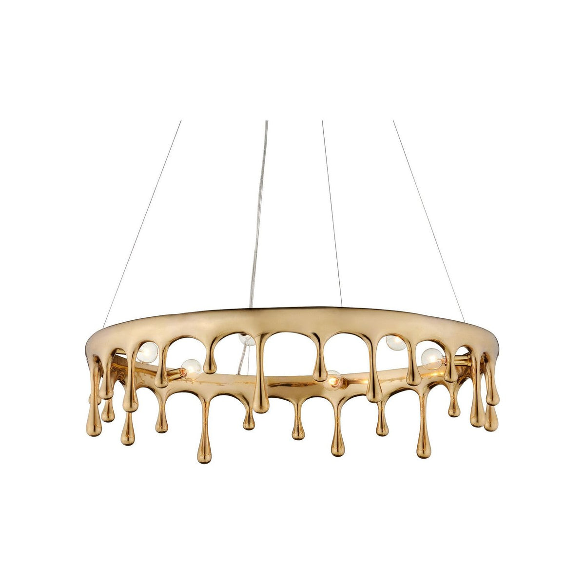 Currey and Company - 9000-1230 - Six Light Chandelier - Liquid - Polished Brass