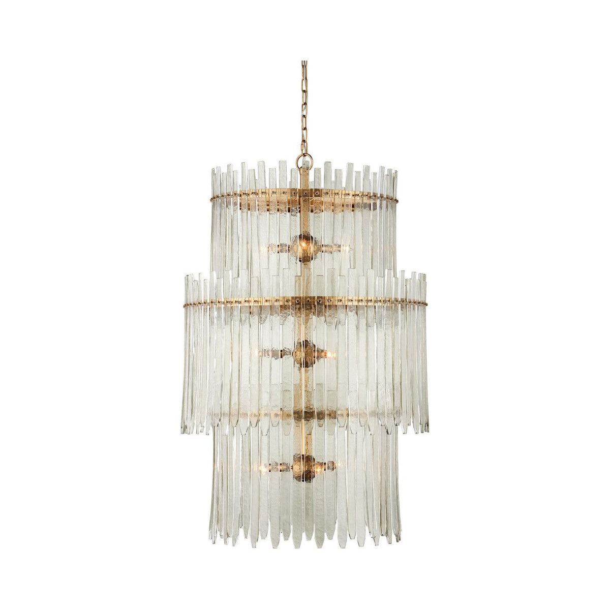 Currey and Company - 9000-1235 - Nine Light Chandelier - Electra - Clear / Antique Brass