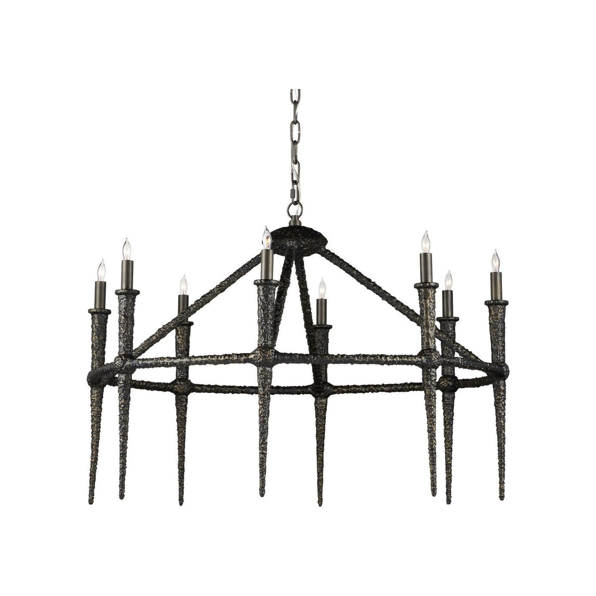 Currey and Company - 9000-1236 - Eight Light Chandelier - Blackthorn - Aged Bronze