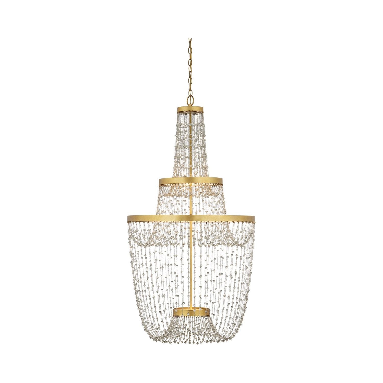 Currey and Company - 9000-1238 - LED Chandelier - Mademoiselle - Contemporary Gold Leaf / Contemporary Gold / Clear