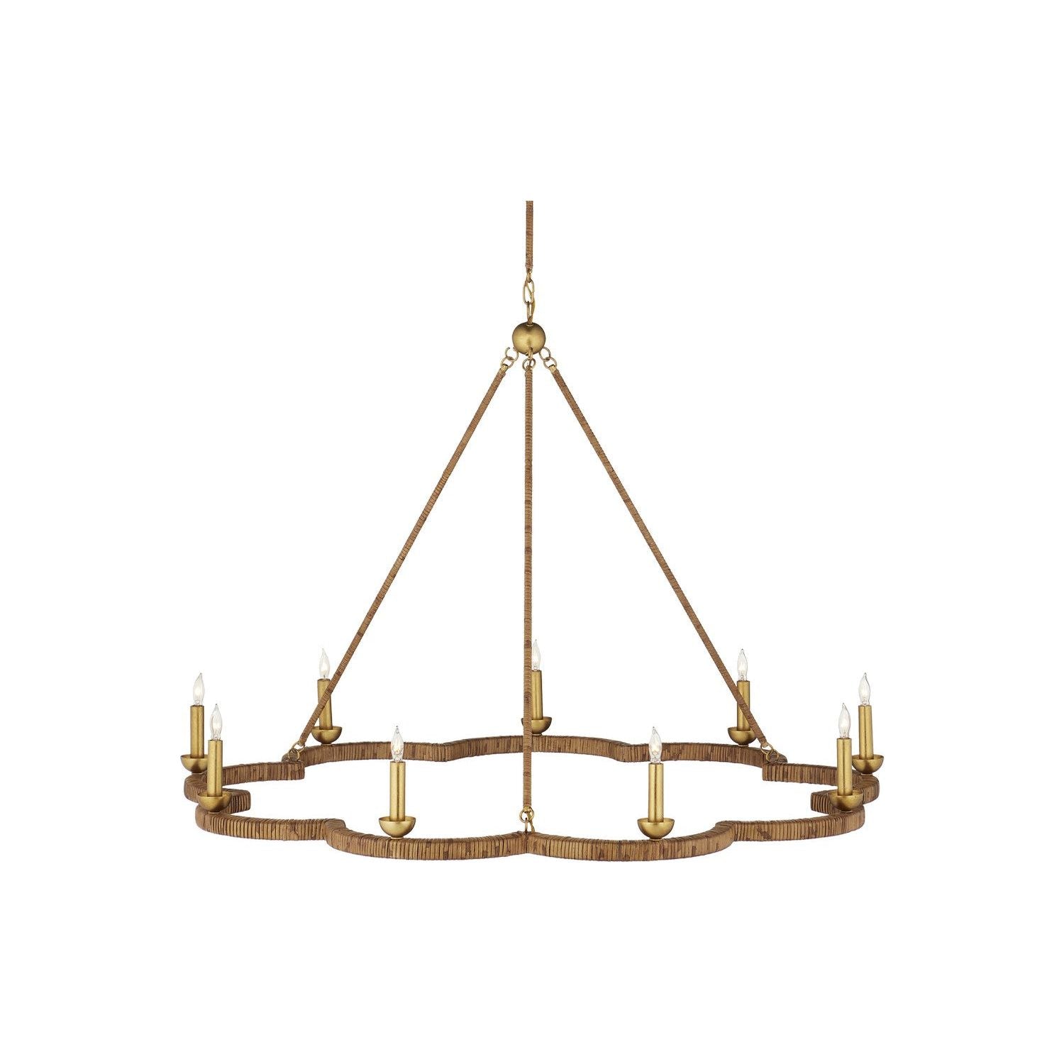 Currey and Company - 9000-1244 - Nine Light Chandelier - Savoie - Natural / Contemporary Gold Leaf