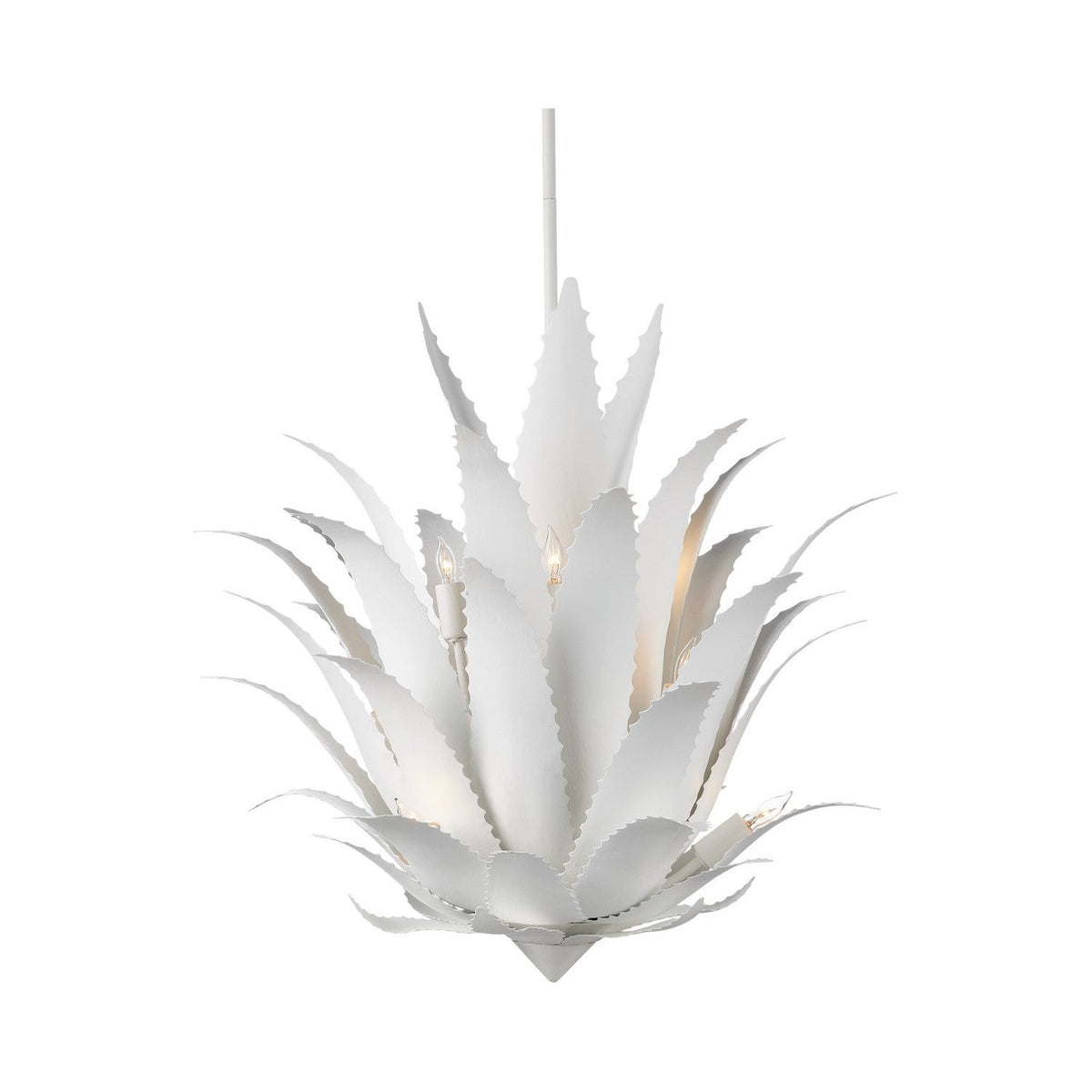 Currey and Company - 9000-1263 - Nine Light Chandelier - Agave - Gesso White