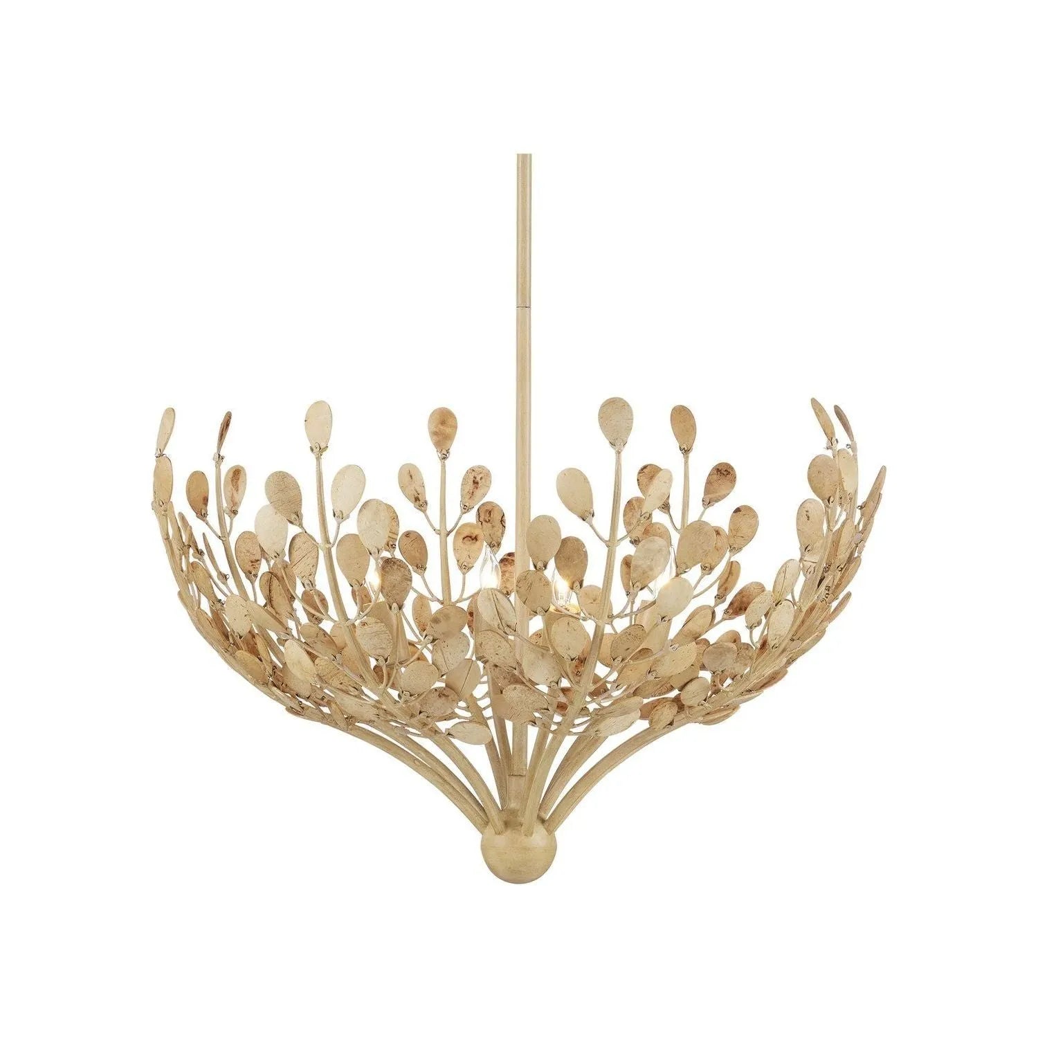 Currey and Company - 9000-1264 - Four Light Chandelier - Maypan - Coco Cream / Natural