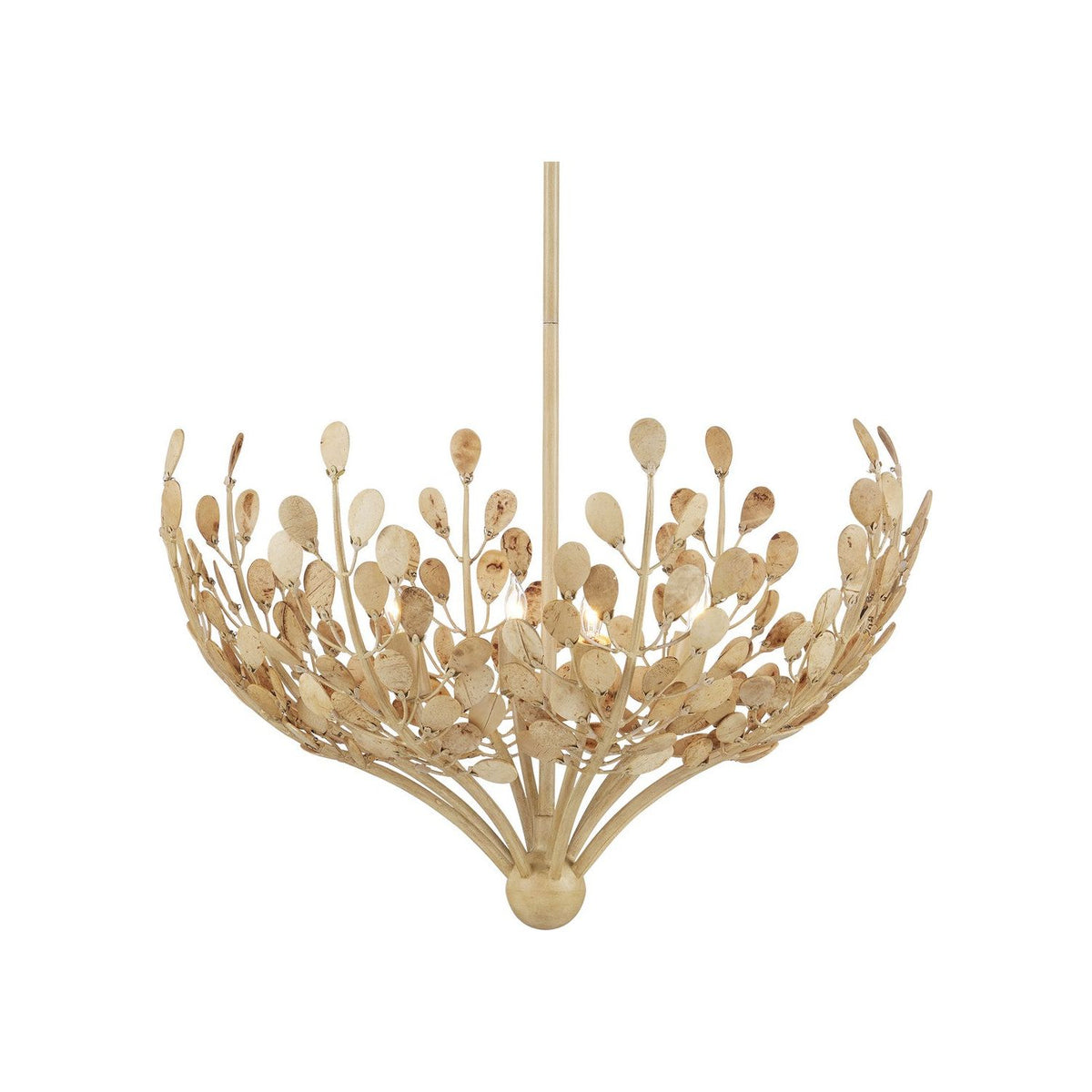 Currey and Company - 9000-1264 - Four Light Chandelier - Maypan - Coco Cream / Natural