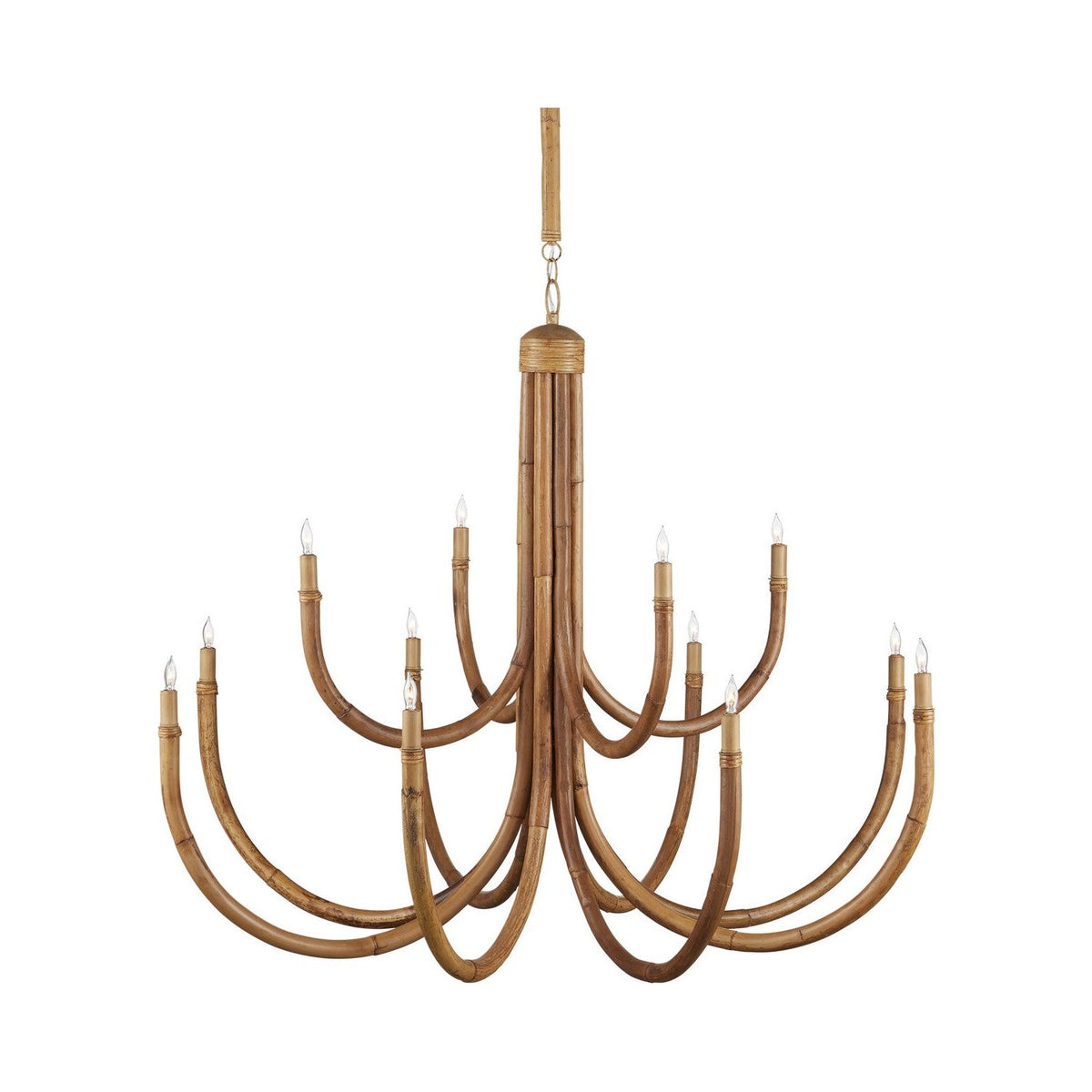 Currey and Company - 9000-1266 - 12 Light Chandelier - Samsara - Natural / Saddle Tan